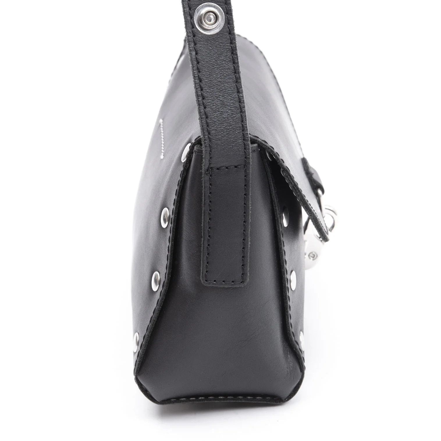 Maison Margiela Foil Leather Shoulder Bag in Black and Silver Size ONE SIZE - 9 Thumbnail