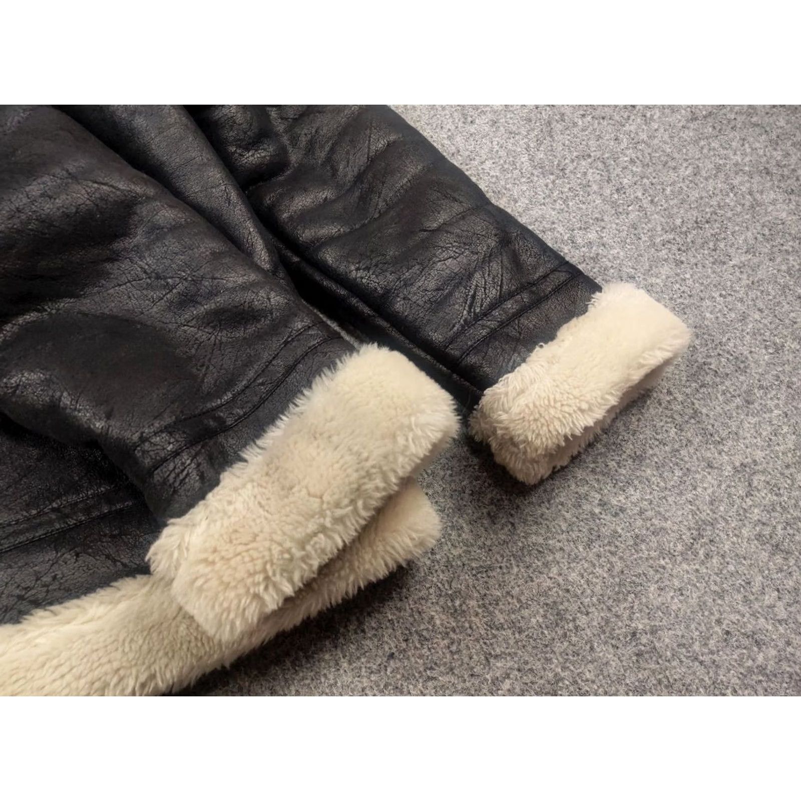 Vintage Alpha B3 Flying Men's Faux Shearling Black Jacket Bomber Winter Army Jacket Size US M / EU 48-50 / 2 - 5 Thumbnail