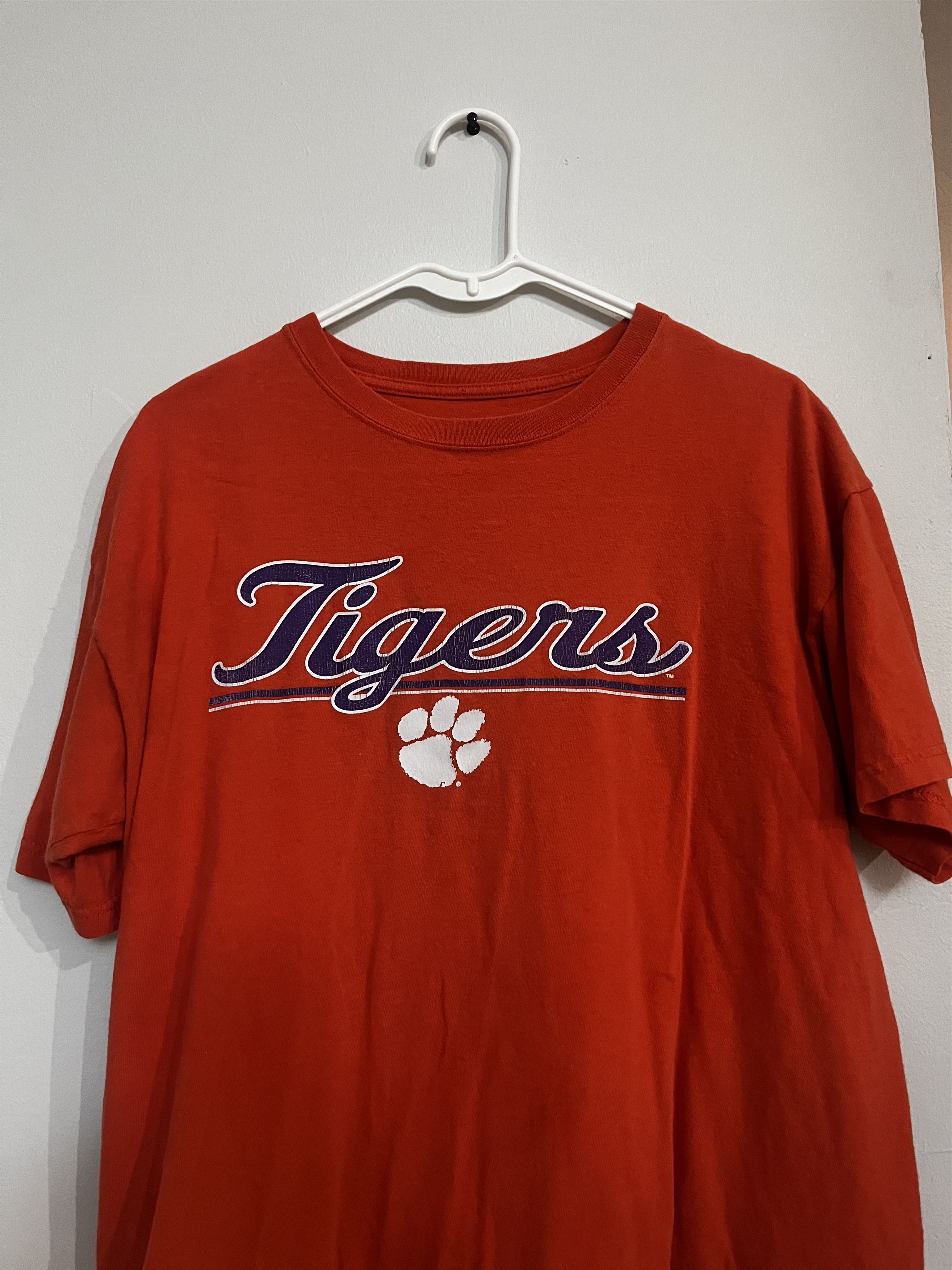 J. America Vintage Clemson Tigers Script Paw Logo Tee (Orange) Size US L / EU 52-54 / 3 - 6 Thumbnail