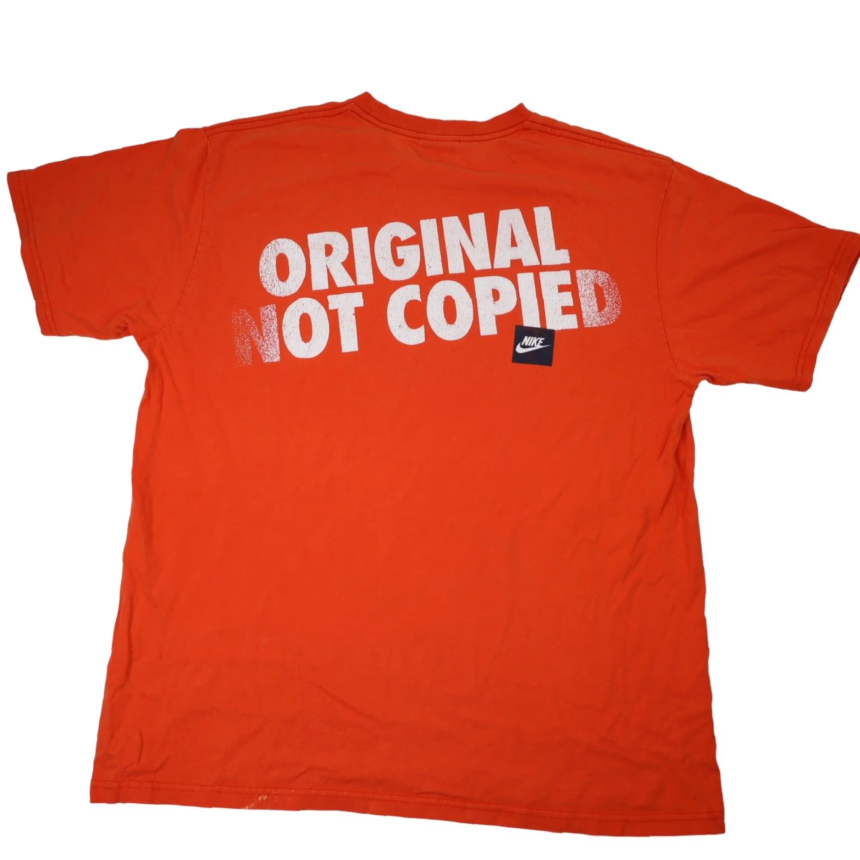 Nike VINTAGE Nike "Original, Not Copied" XL T-Shirt Mens Orange Graphic OLDER 90s? Size US XL / EU 56 / 4 - 2 Thumbnail