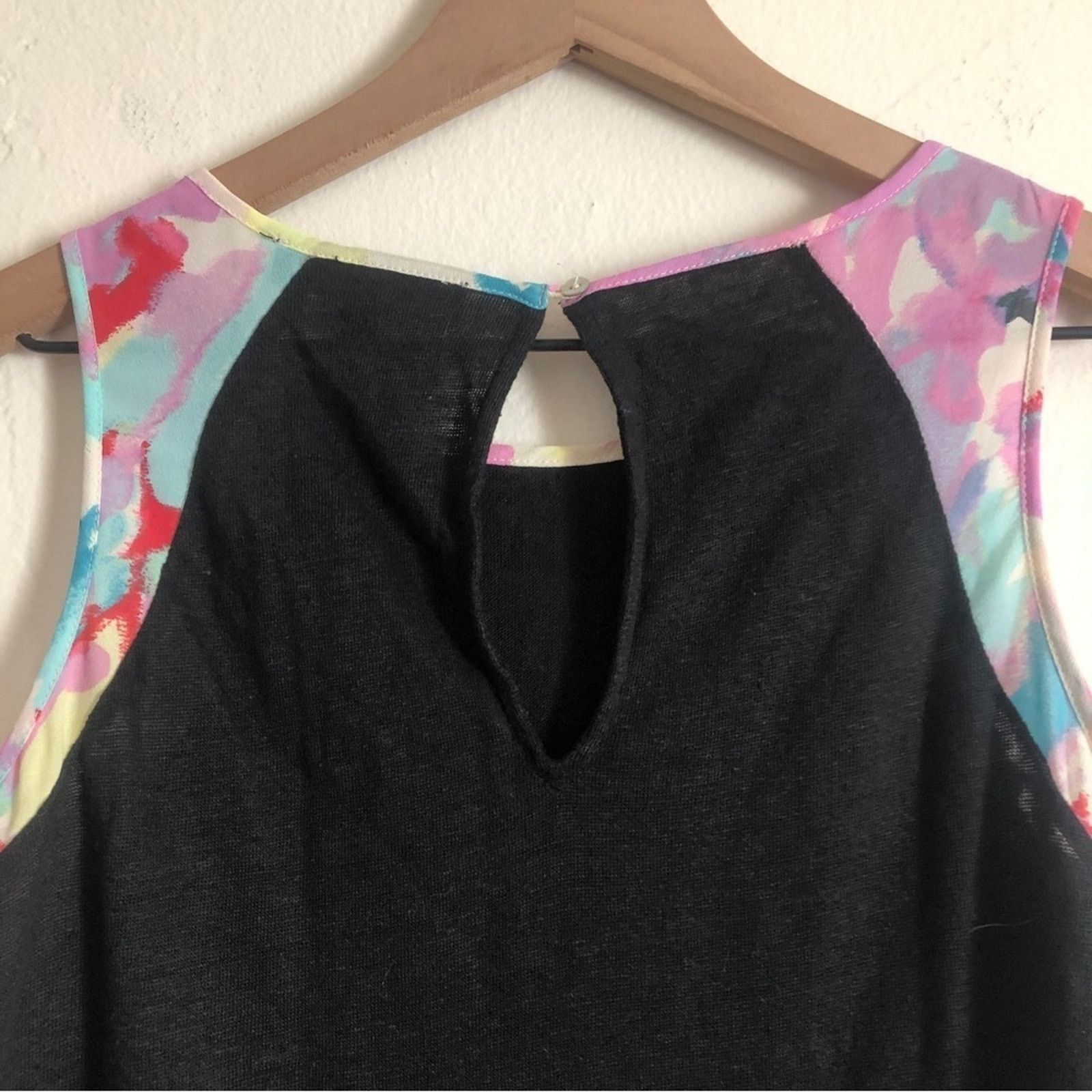 Anthropologie Anthropologie Sanctuary Linen Black Multicolor Tank Top Size S / US 4 / IT 40 - 8 Thumbnail