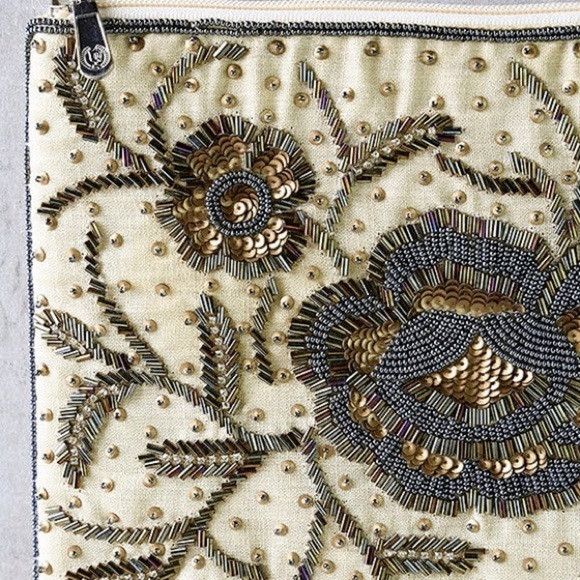 Lulus Lulu’s Floral Wonder Beige Beaded Purse Boho Size ONE SIZE - 2 Thumbnail