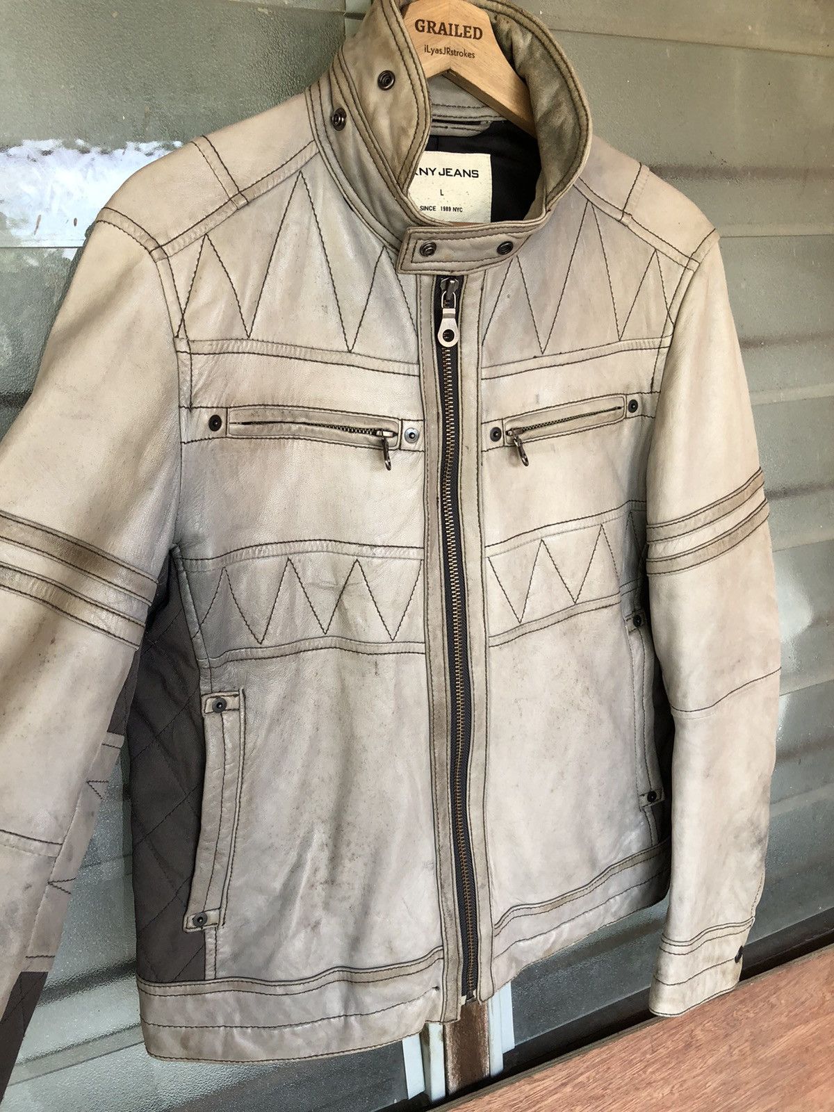DKNY DKNY Ride Punk Leather Jacket Size US L / EU 52-54 / 3 - 4 Thumbnail