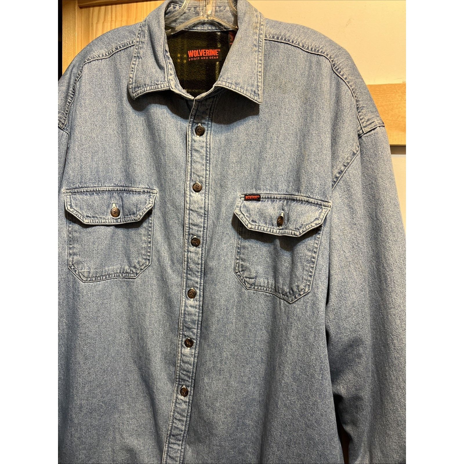 Wolverine Wolverine Jacket Mens XXL Blue Denim Shirt Jacket Workwear Size US XXL / EU 58 / 5 - 7 Thumbnail