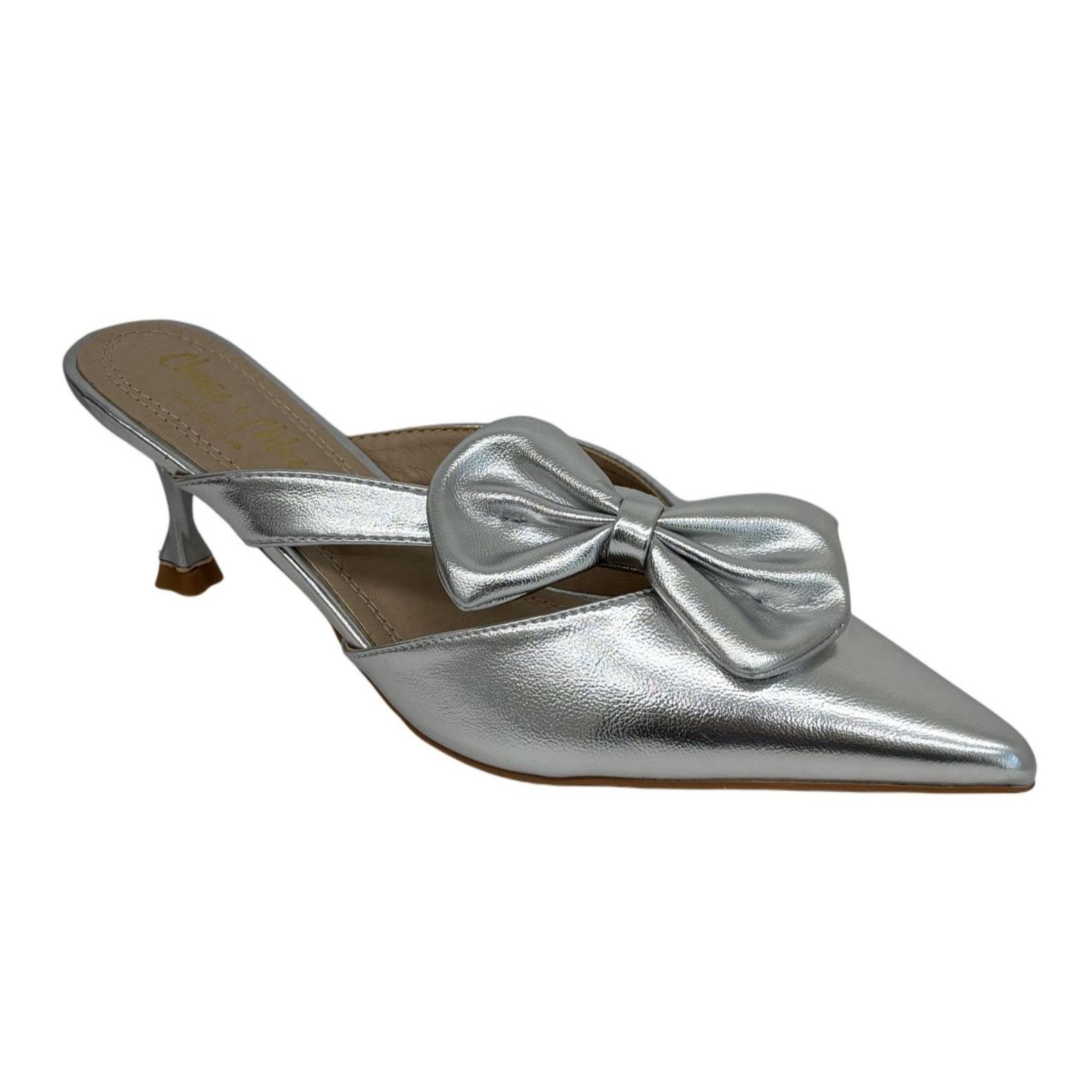 Other CHASE + CHLOE / Idra-3 / Silver / Pointed / Toe Mule Heels / Size US 10 / IT 40 - 1 Thumbnail