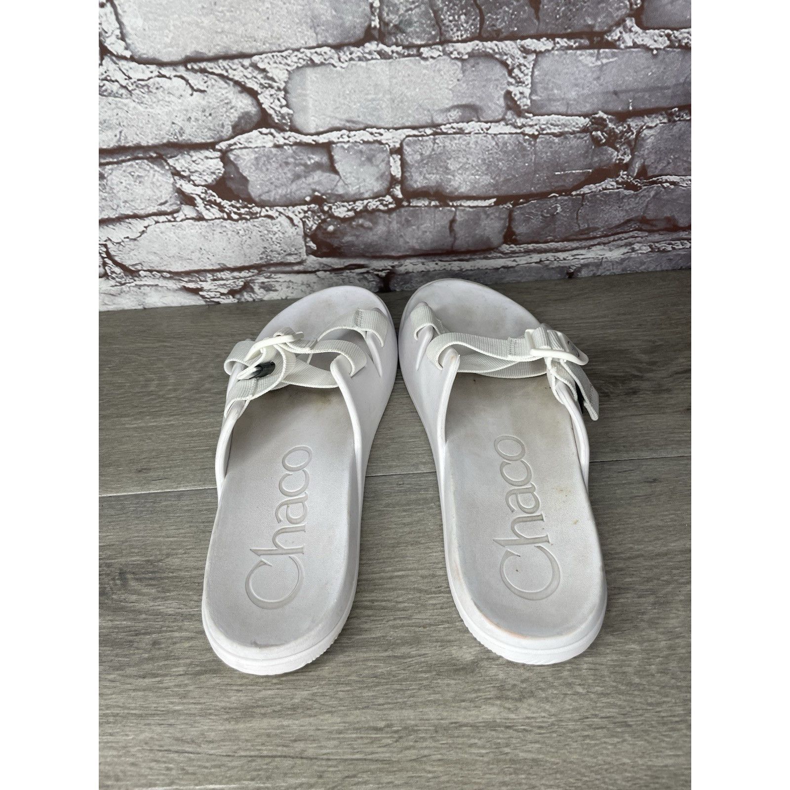 Chaco Chaco Chillo White Textile Synthetic Straps Slides Sandals W Size US 11 / IT 41 - 5 Thumbnail