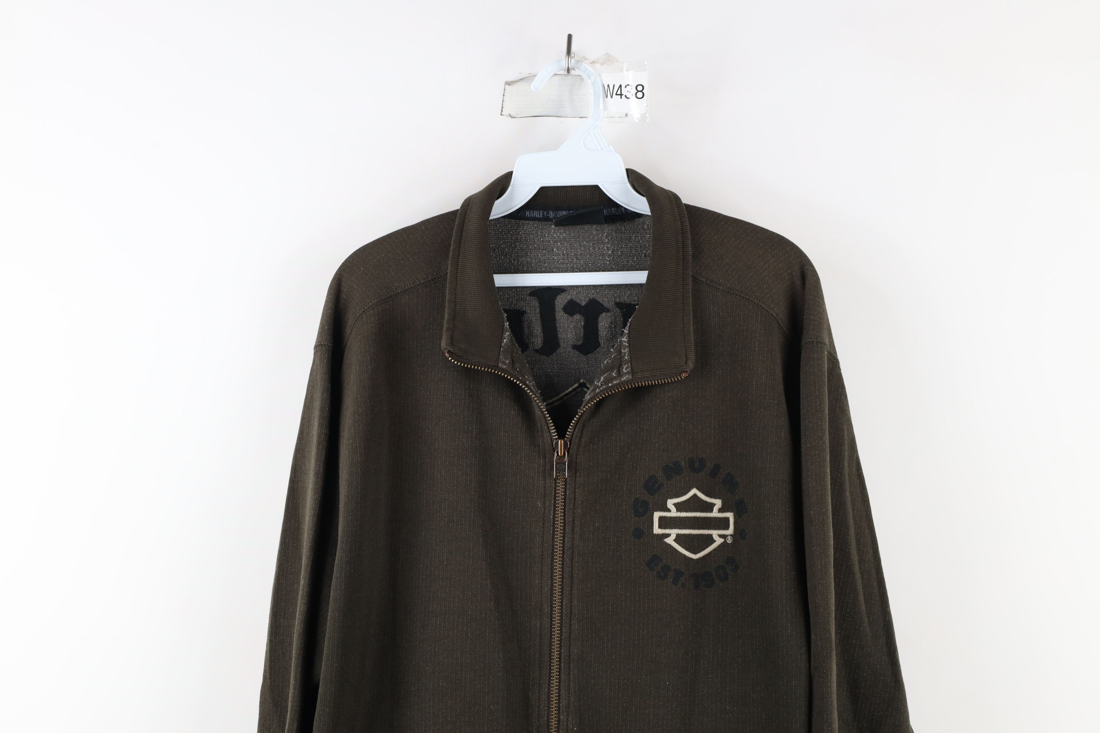 Harley Davidson × Vintage Vintage Harley Davidson Out Chain Stitch Full Zip Jacket Size US XL / EU 56 / 4 - 2 Thumbnail
