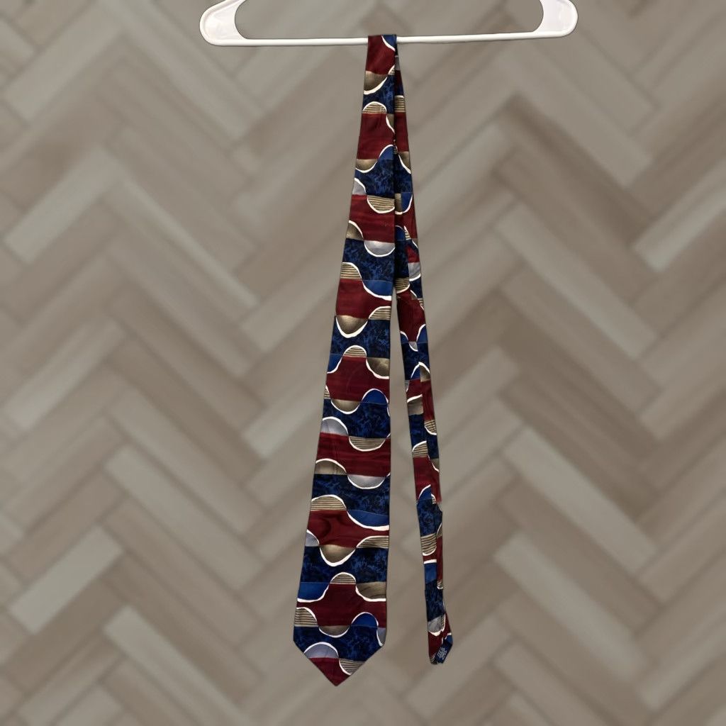 Vintage VINTAGE Pattinni Collection Silk Tie Geometric Red 58" 4" Men Adult Size ONE SIZE - 1 Thumbnail