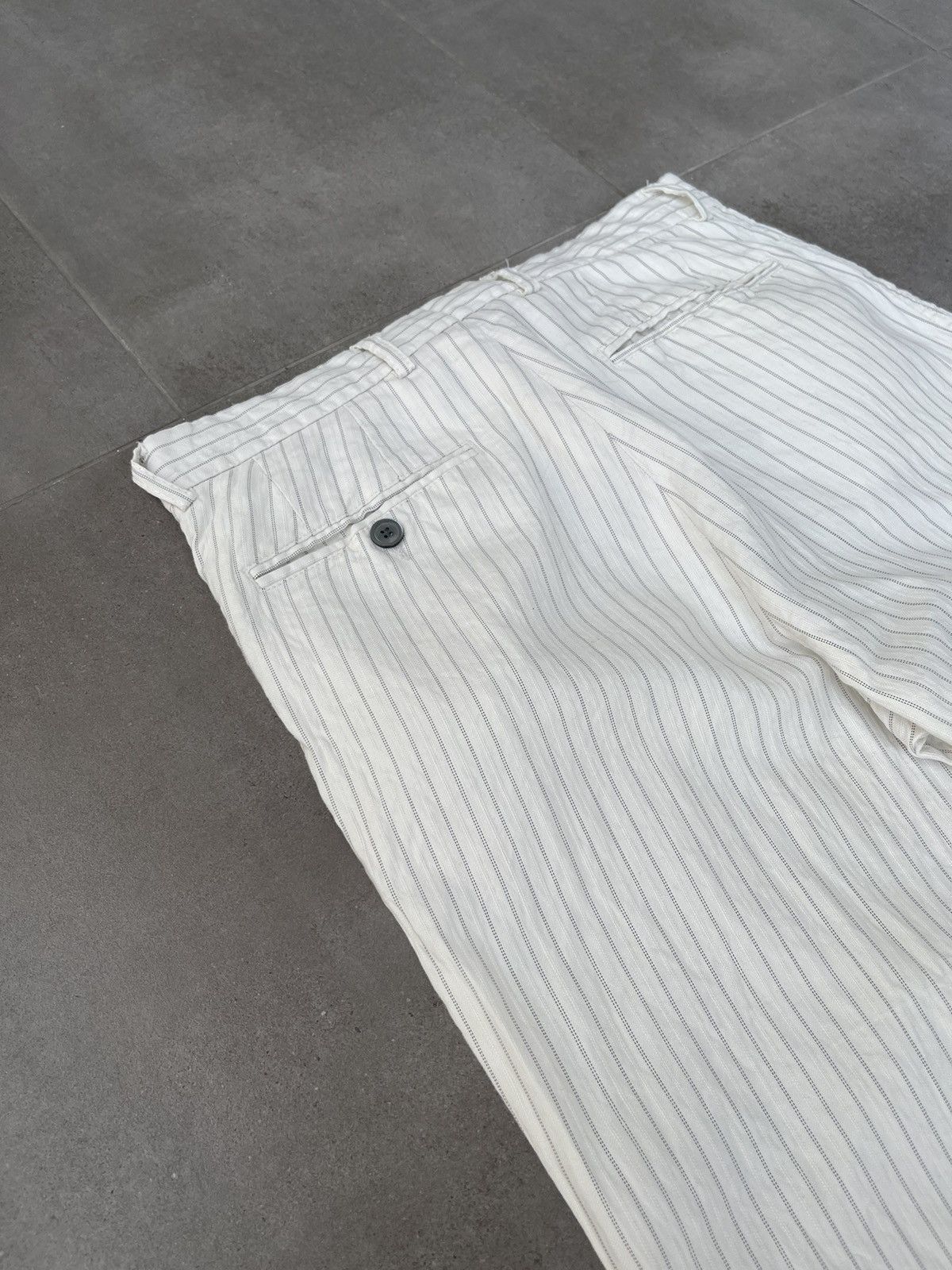 Martin Asbjorn Martin Asbjorn Cream White Striped Casual Pants Size US 30 / EU 46 - 11 Thumbnail