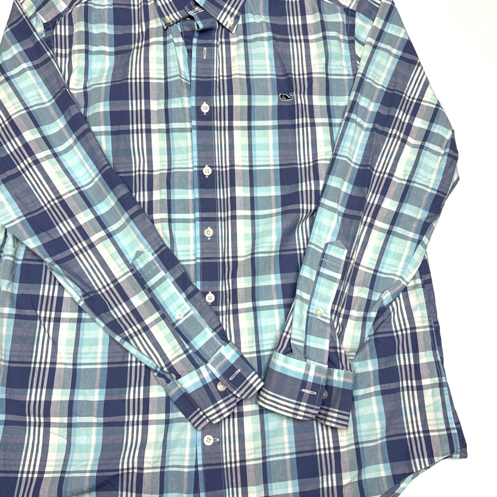 Vineyard Vines Vineyard Vines Whale Shirt Slim Fit Mens Large Plaid Long Sleeve Button-Up Collar-Down Size US L / EU 52-54 / 3 - 2 Thumbnail