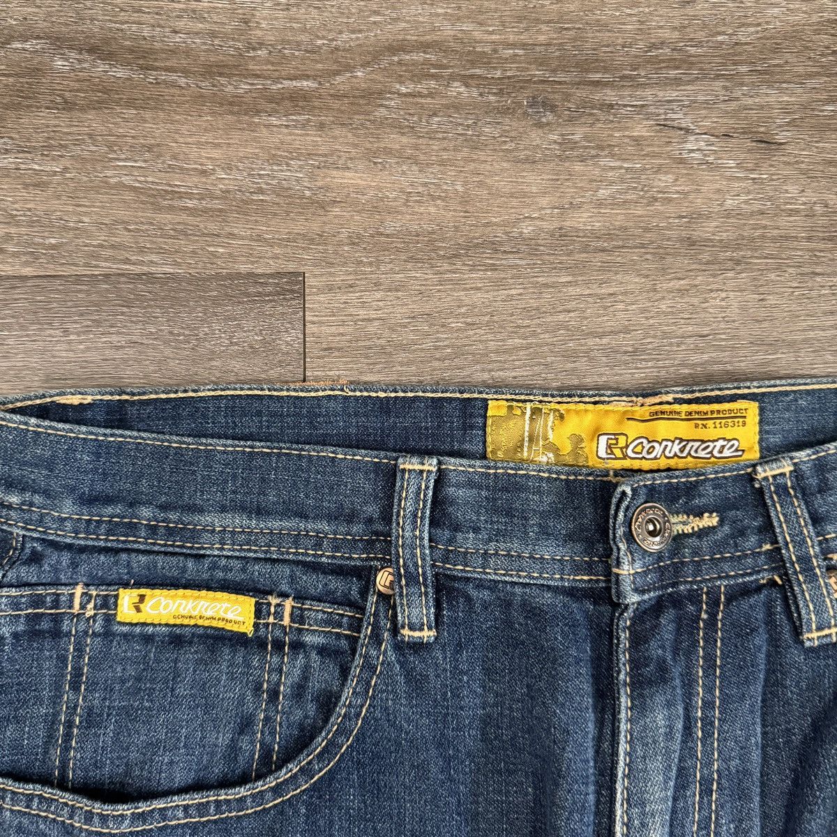 JNCO × Japanese Brand × Vintage Crazy Vintage y2k Concrete unique faded archive style jeans Size US 34 / EU 50 - 5 Thumbnail