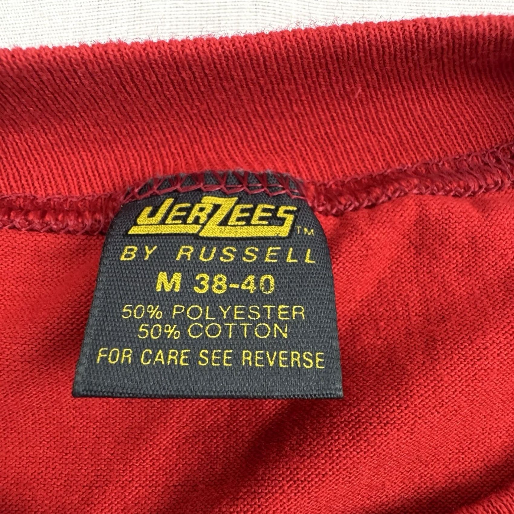 Jerzees VINTAGE JERZEES Chattooga River Swim Team T Shirt Adult Medium Red 1980s USA Mens Size US M / EU 48-50 / 2 - 4 Thumbnail