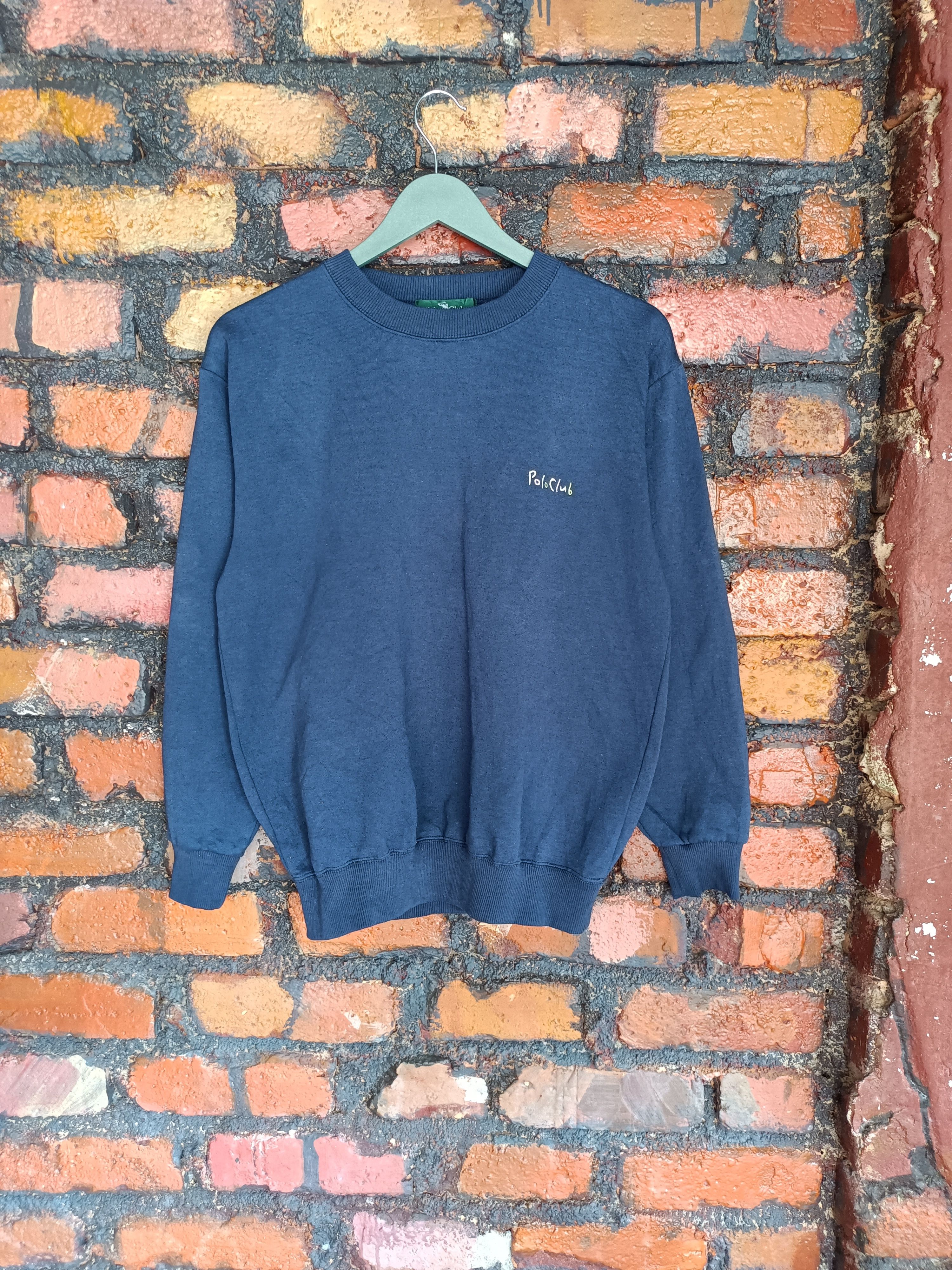 image of Beverly Hills Polo Club x Polo Ralph Lauren Vintage Polo Club Faded Sweatshirt in Faded Navy Blue (