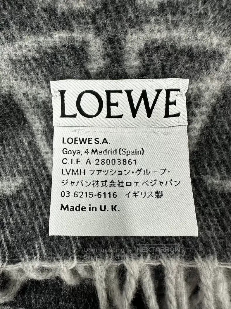 Loewe Loewe Gray Monogrammed Logo Wool Fleece Scarf Size ONE SIZE - 4 Thumbnail