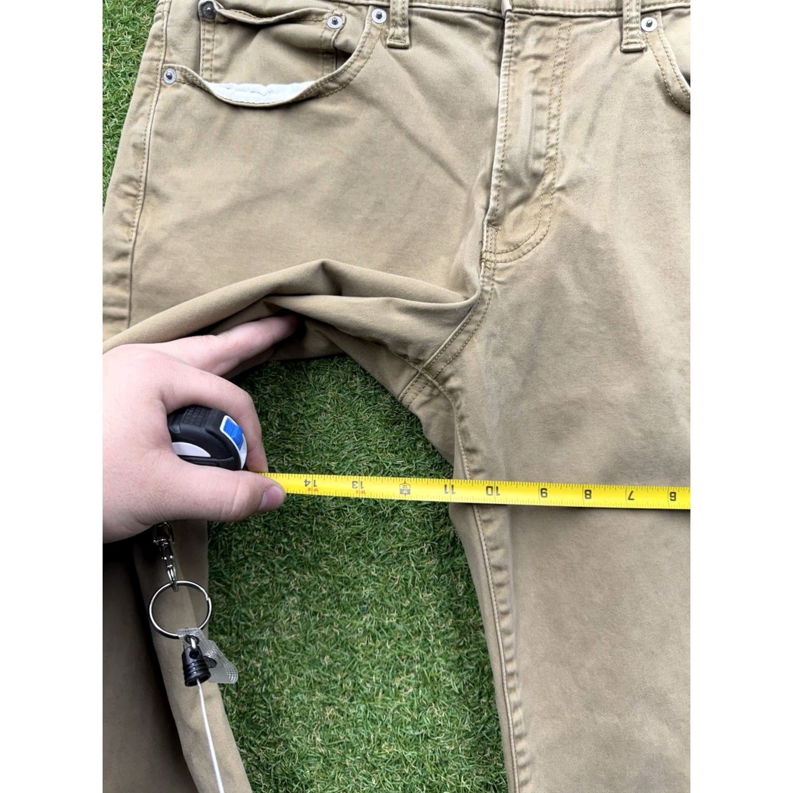 Lucky Brand Lucky Brand Jeans Slim Straight 34x32 Denim Beige Khaki 5-Pocket Logo 34 Regular Mens Jeans Size US 34 / EU 50 - 6 Thumbnail