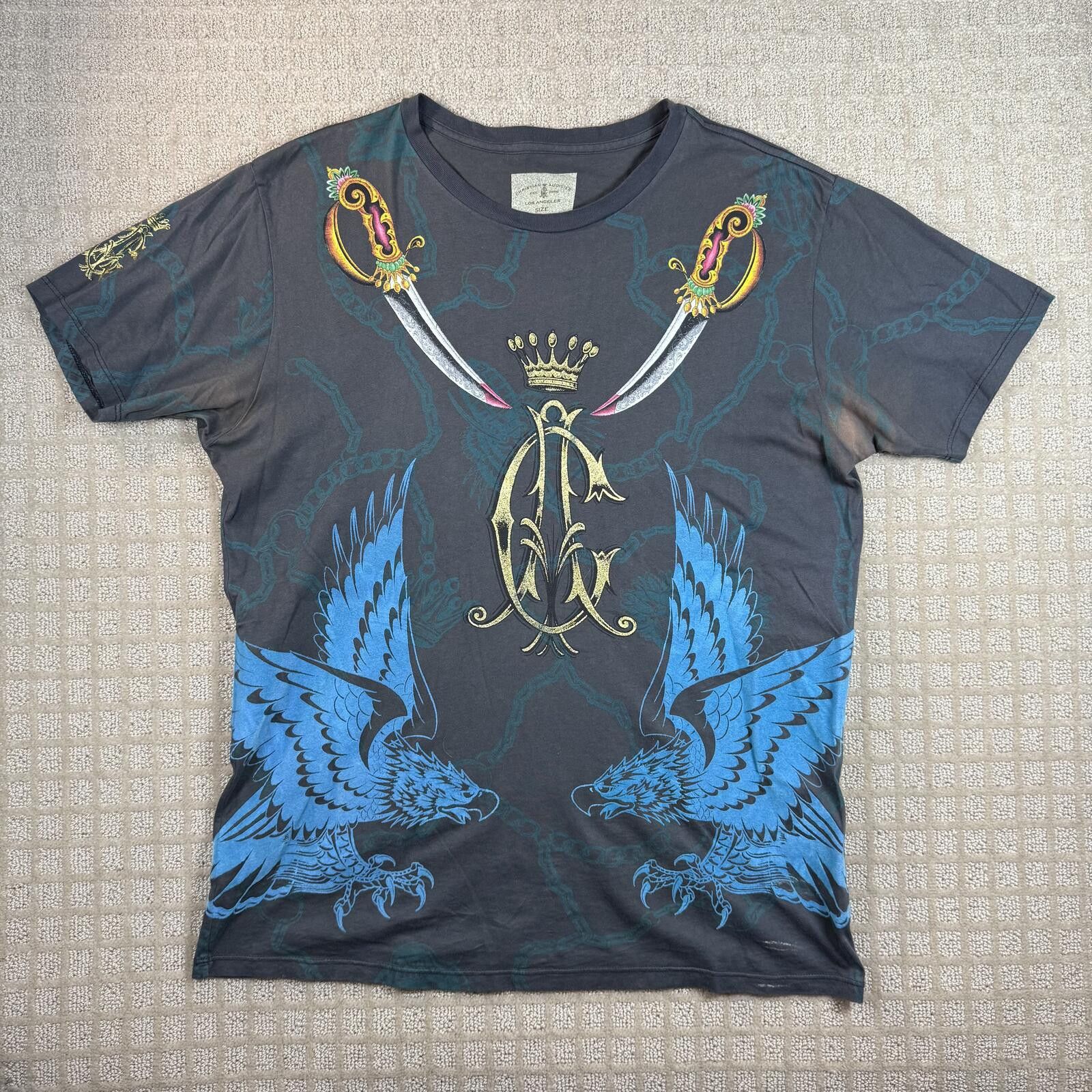 Christian Audigier Y2K Christian Audigier Eagle Crown Graphic Tee XL Size US XL / EU 56 / 4 - 1 Thumbnail