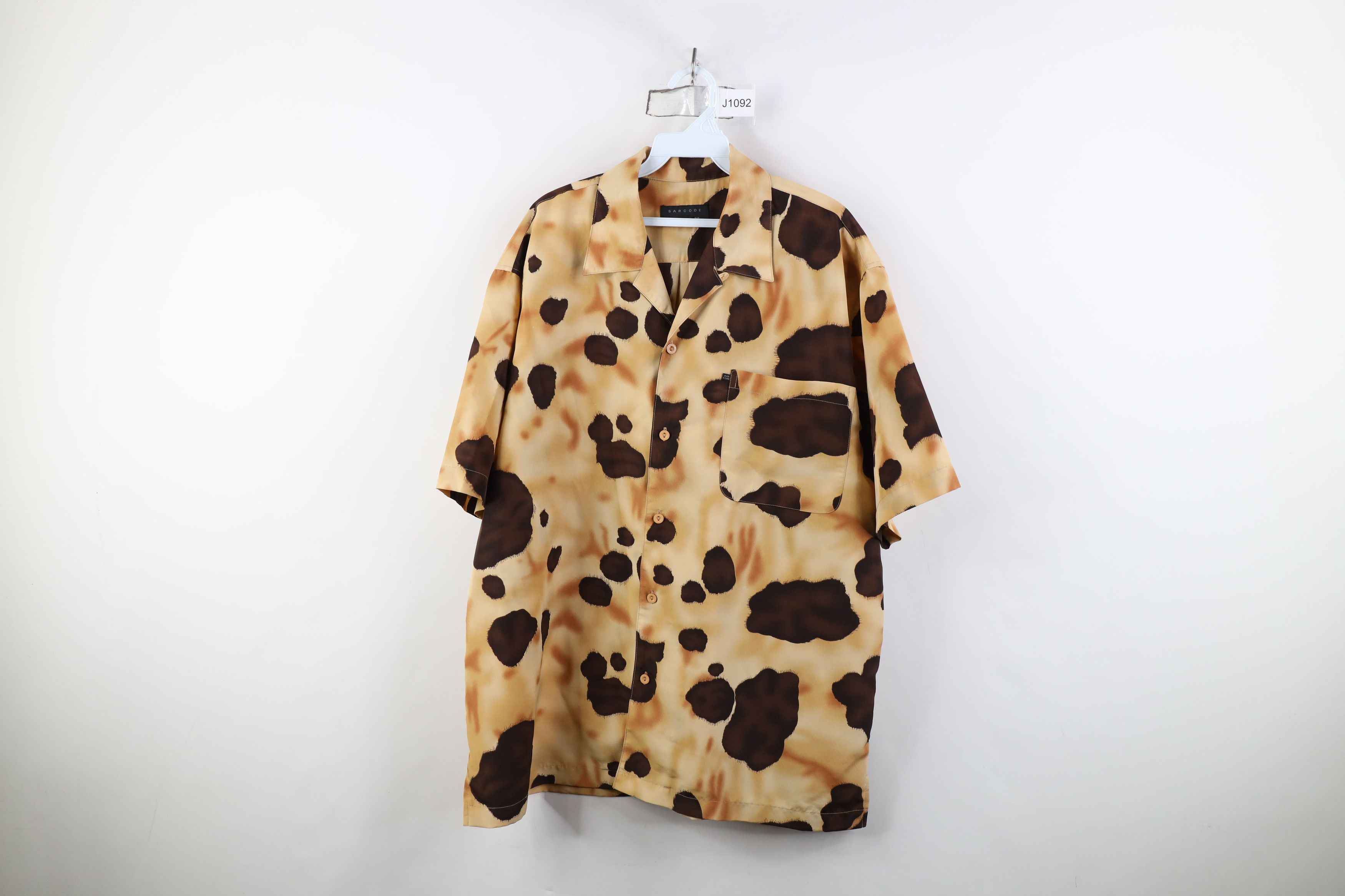 Vintage Vintage 90s Y2K Streetwear Cow Spot Baggy Button Shirt Size US M / EU 48-50 / 2 - 1 Thumbnail