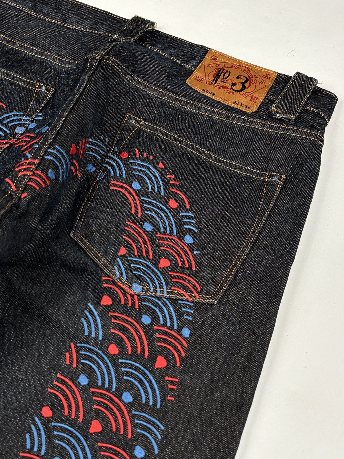 Evisu Lot. 2008 Embroidered Patterns Daicock Selvedge Jeans Size US 34 / EU 50 - 4 Thumbnail