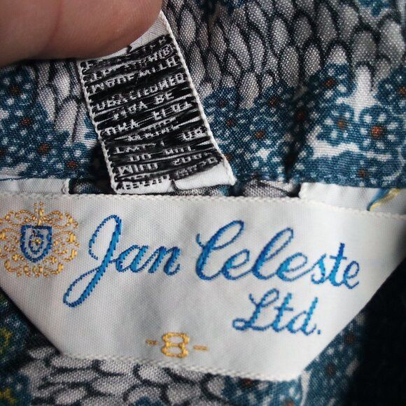Other Vintage Jan Celeste Floral Psychedelic Polyester Shirt Size M / US 6-8 / IT 42-44 - 3 Thumbnail