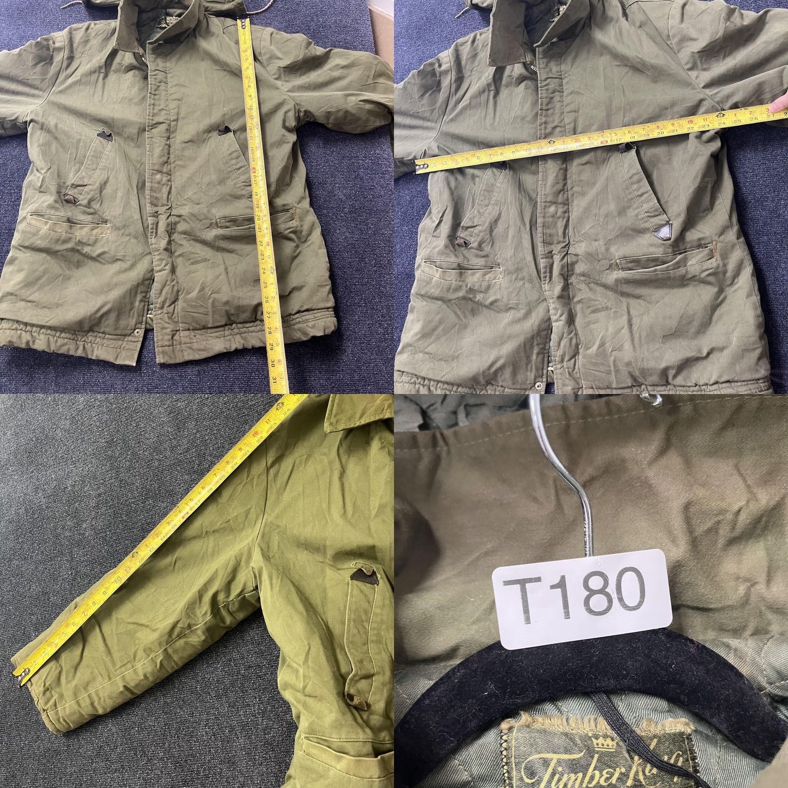 Vintage VINTAGE Timber King Coat Mens Large Green Canvas Parka Hooded Wool Insulated Size US L / EU 52-54 / 3 - 8 Thumbnail