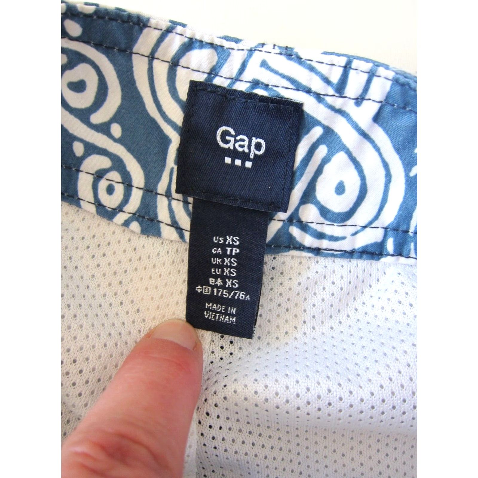 Gap GAP White Blue Floral Abstract Lined Pocket Beach Swim Surf Board Shorts Men XS Size US 27 - 3 Thumbnail