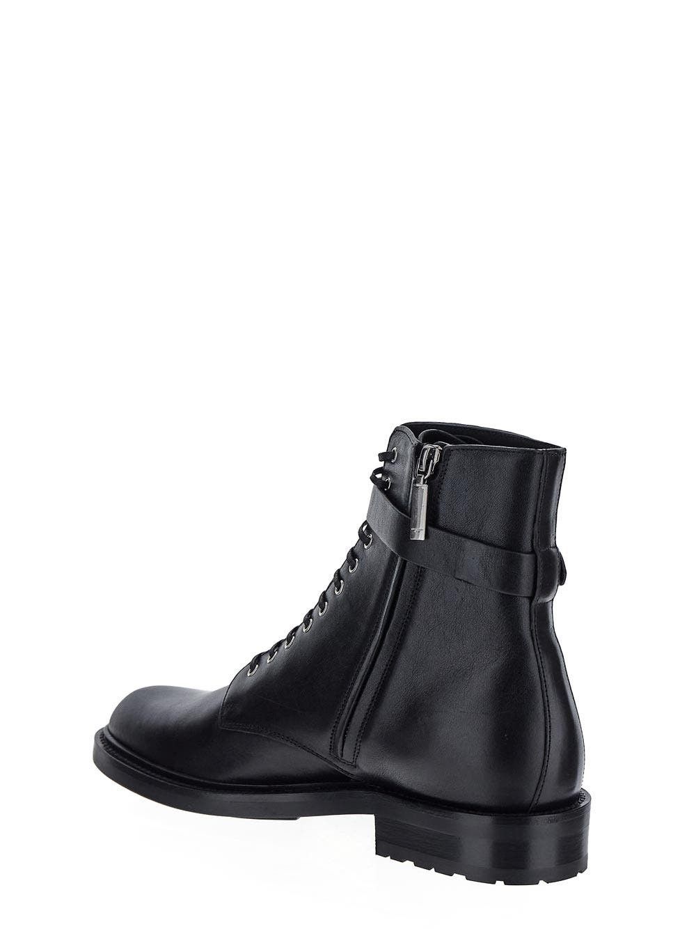 Saint Laurent Paris o1bcso1str0125 Army Boots In Smooth Leather in Black Size US 8.5 / EU 41-42 - 2 Thumbnail