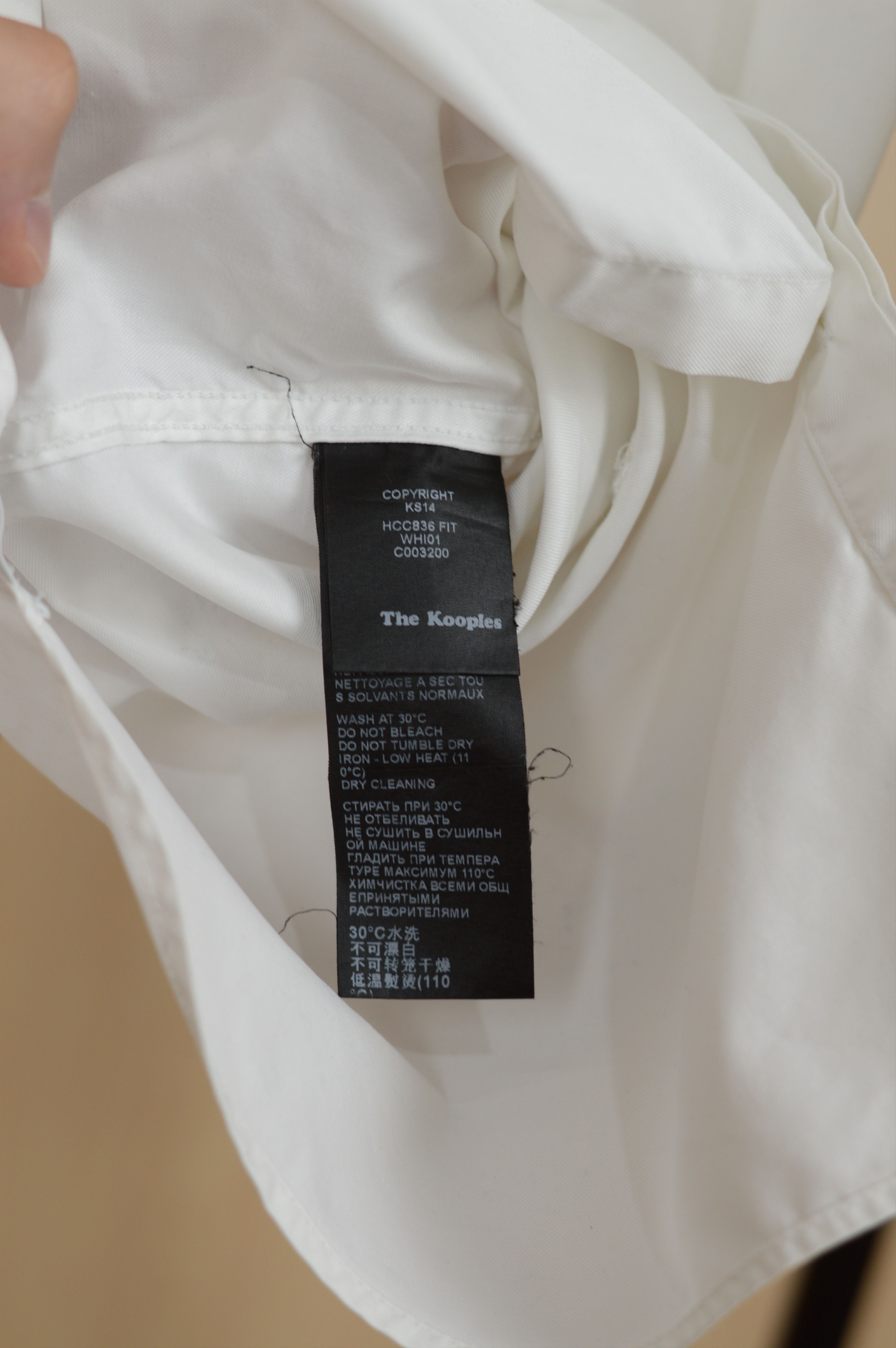 The Kooples The Kooples White Band Collar Long Sleeve Shirt – Slim Fit Size US S / EU 44-46 / 1 - 8 Thumbnail