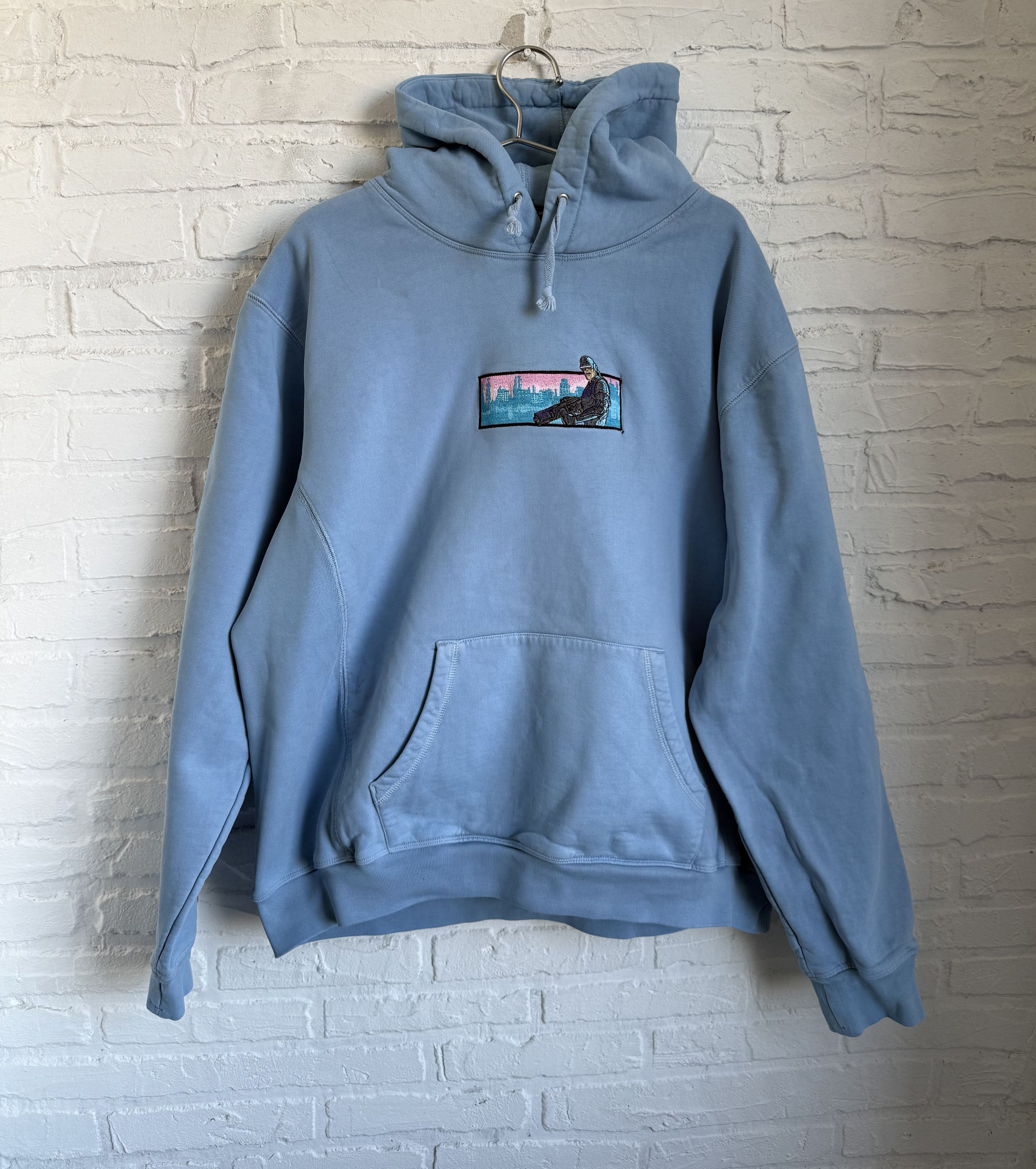 Derschutze Derschutze Grand Theft embroidered logo baby blue hoodie Size US L / EU 52-54 / 3 - 1 Thumbnail