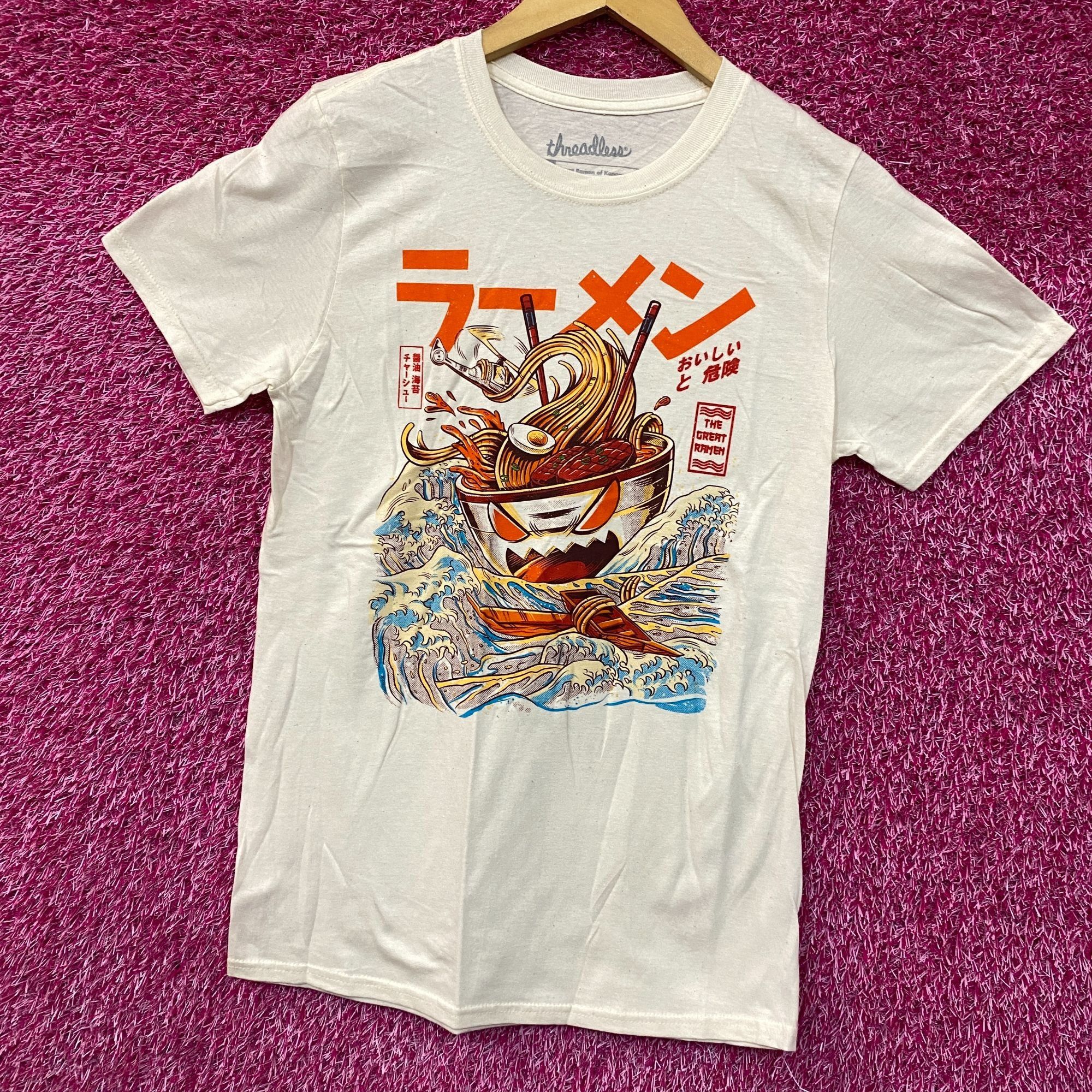 Threadless The Great Ramen Kaiju Monster Beige Tshirt size Small Size US S / EU 44-46 / 1 - 3 Thumbnail