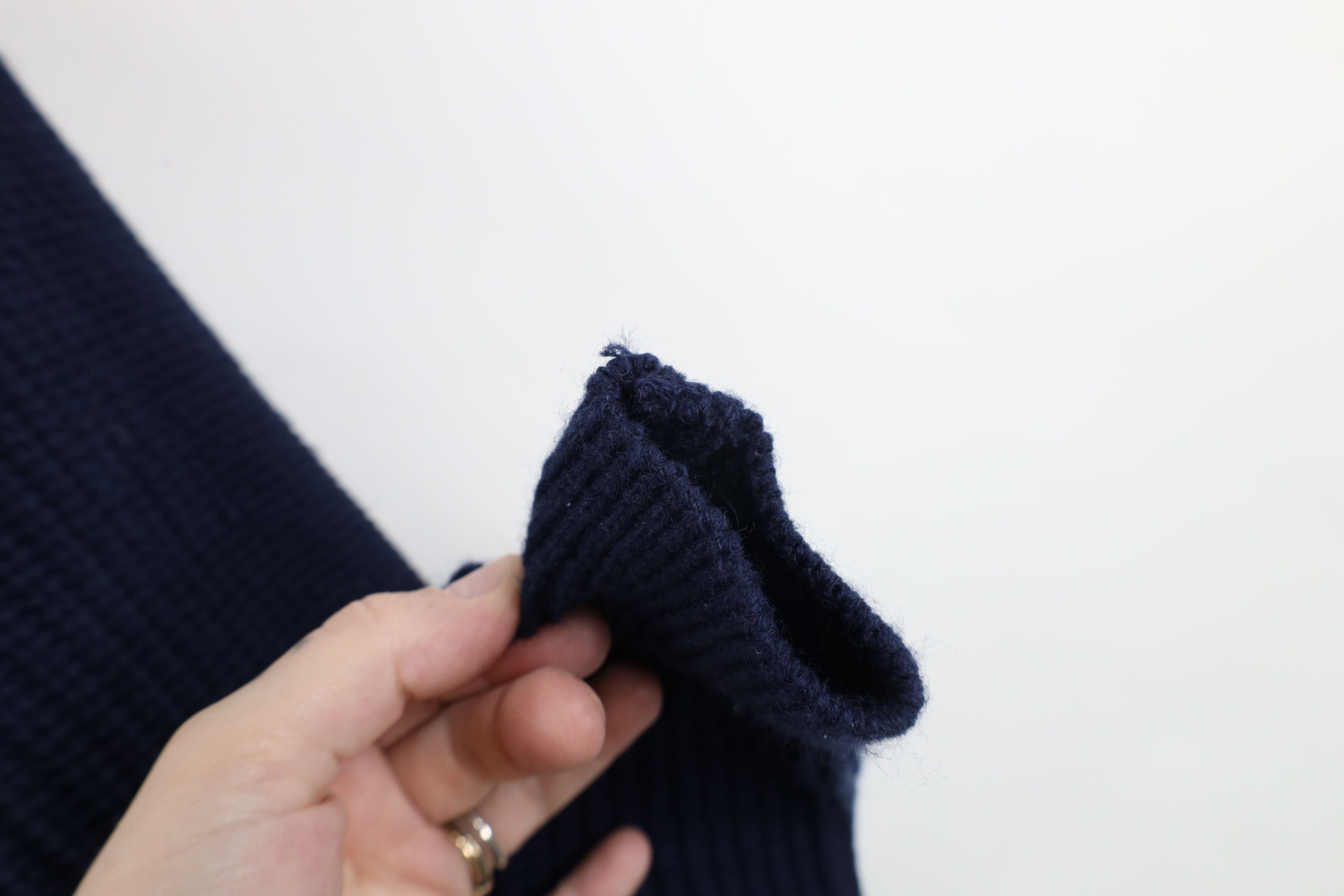 Vintage Vintage 90s Streetwear Ribbed Knit Crewneck Sweater Blue Size US L / EU 52-54 / 3 - 5 Thumbnail