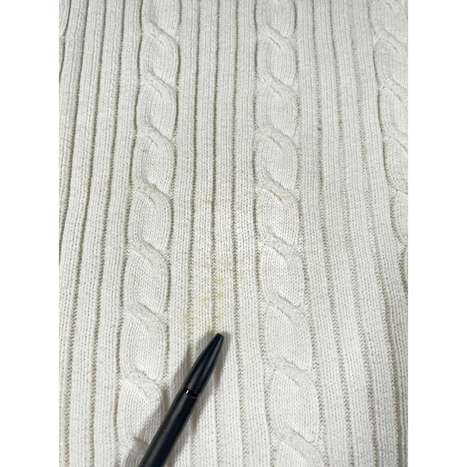 Nautica VINTAGE Nautica Men’s Sweater Vest Cable Knit V-Neck Adult Large White Preppy Retro Classic Size US L / EU 52-54 / 3 - 3 Thumbnail