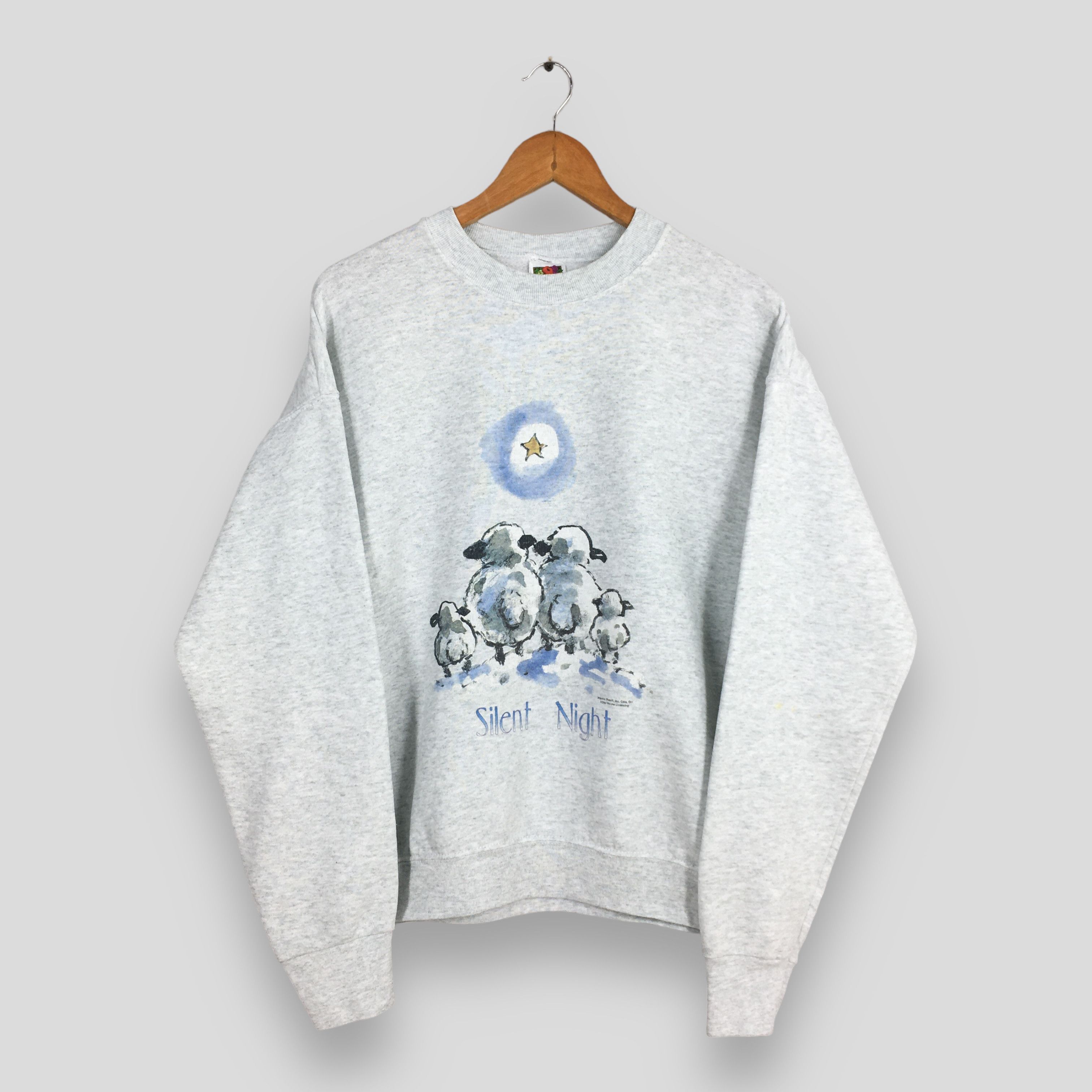 Other Vintage Silent Night Sheep Gray Sweatshirts Large Size US L / EU 52-54 / 3 - 1 Thumbnail