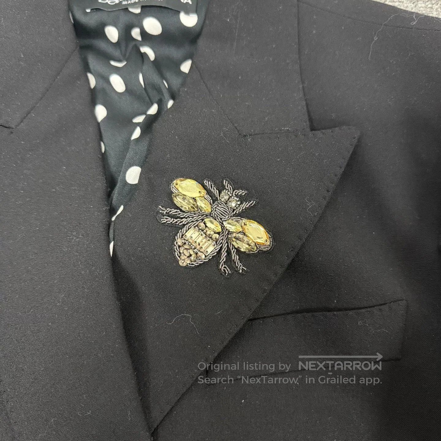 Dolce & Gabbana Dolce & Gabbana Bee Brooch Short Wool Blazer. Size M / US 6-8 / IT 42-44 - 3 Thumbnail