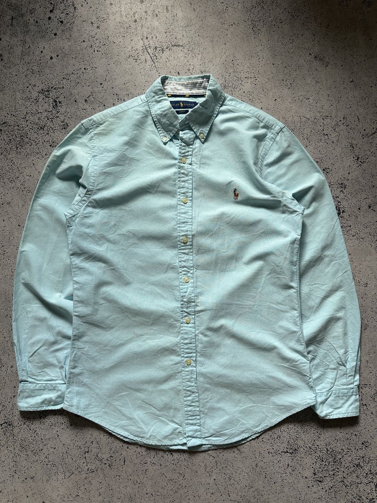 Vintage Vintage Polo Ralph Lauren Blue Long Sleeve Button Up Shirt Size US M / EU 48-50 / 2 - 1 Thumbnail