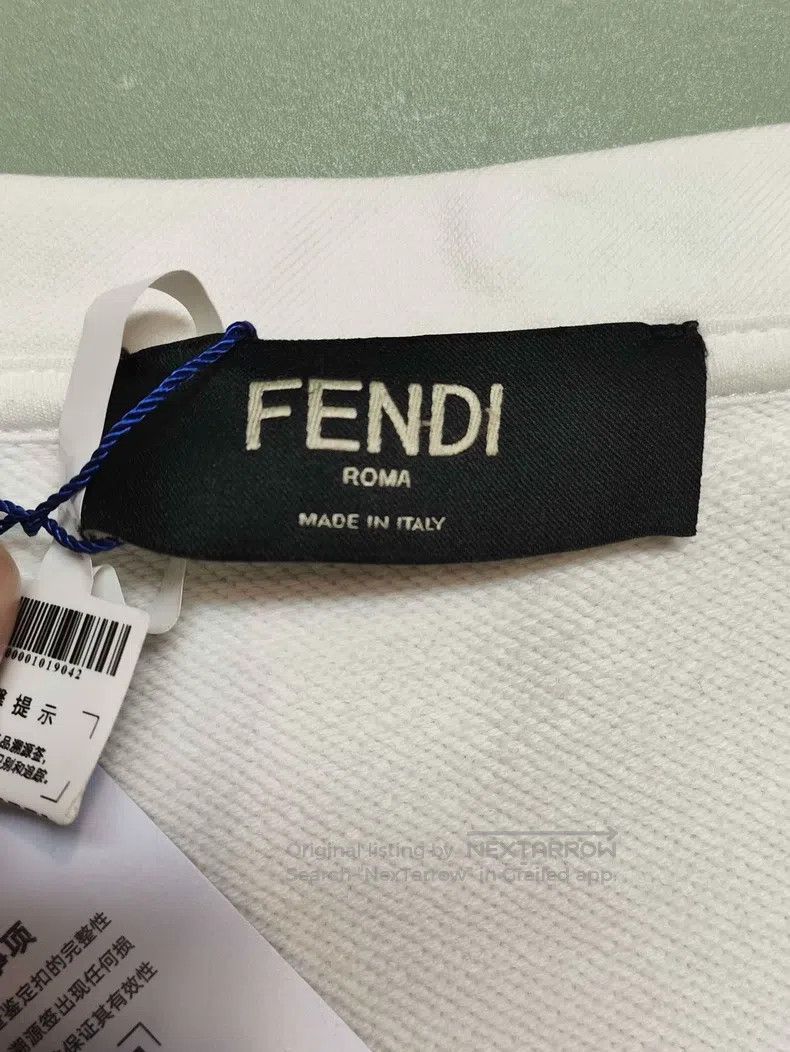 Fendi Fendi White Logo Embroidered Sweatshirt Size L / US 10 / IT 46 - 3 Thumbnail