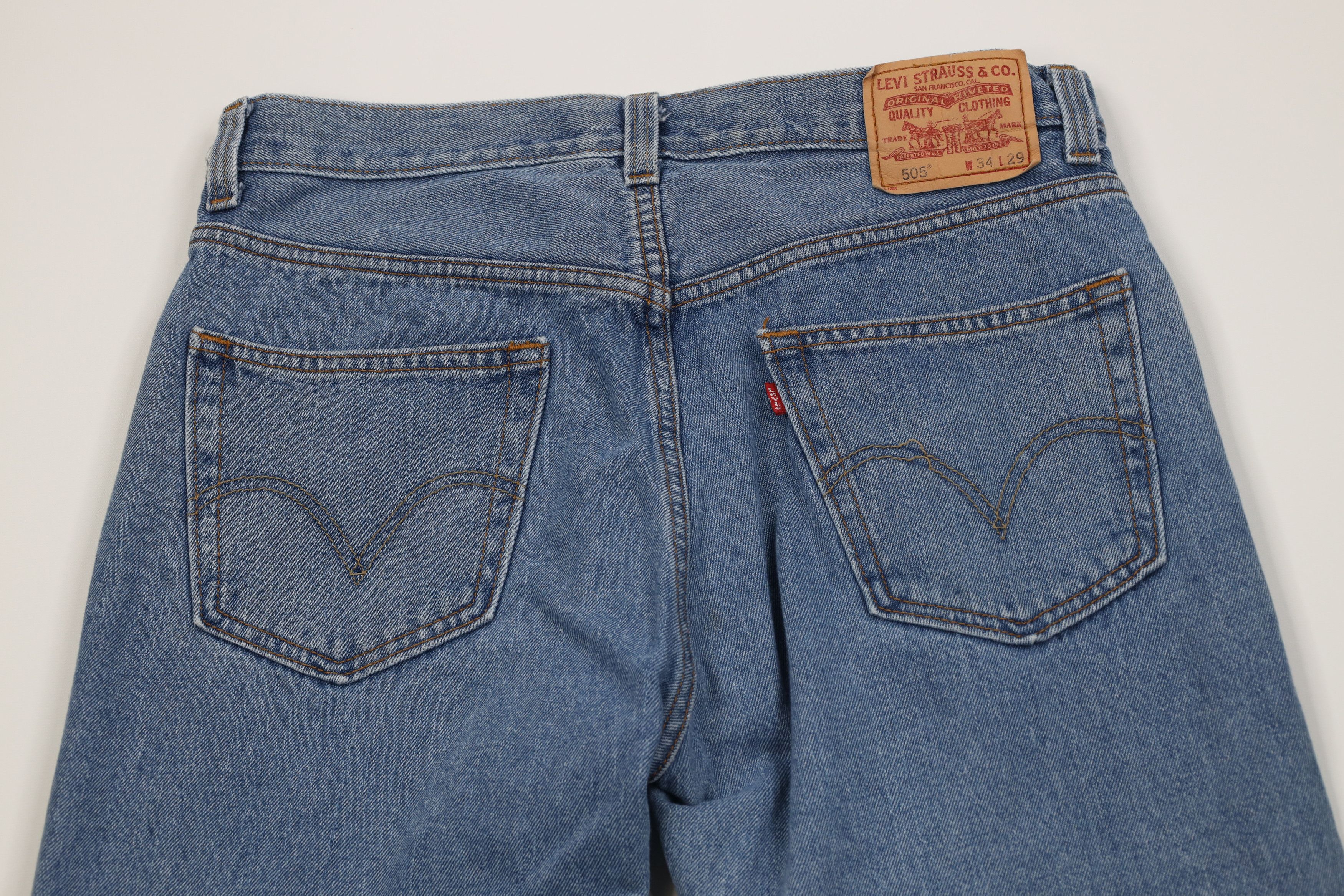Levi's Vintage Y2K Levis 505 Regular Straight Leg Denim Jeans Blue Size US 34 / EU 50 - 10 Thumbnail