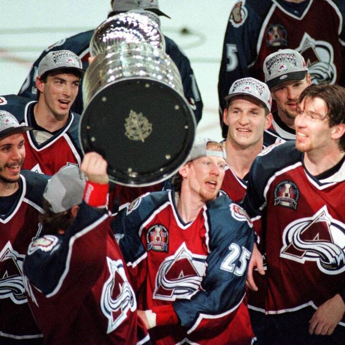 NHL × Starter Colorado Avalanche 90s windbreaker XL blk burgundy NHL vtg Size US XL / EU 56 / 4 - 9 Thumbnail