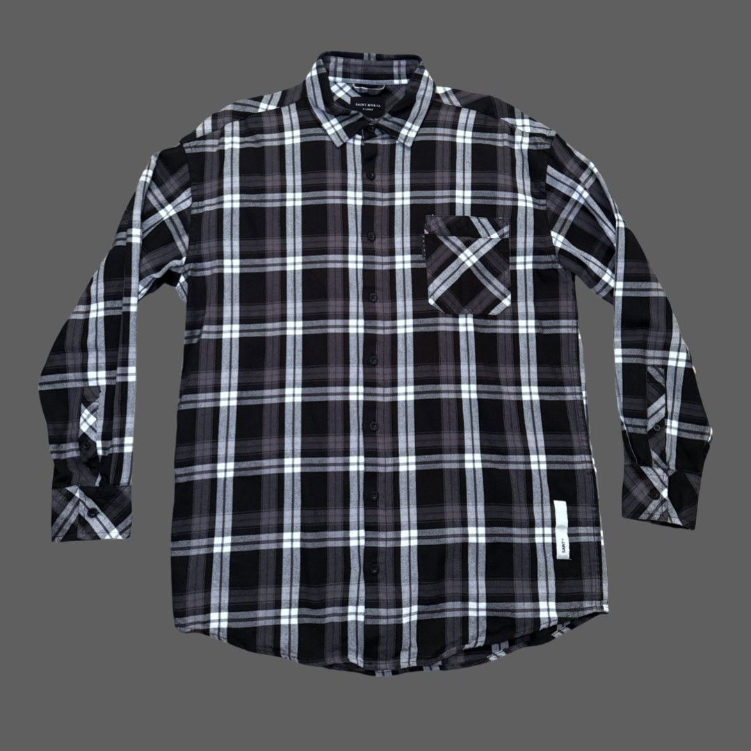 Other Saint Morta Black Gray Plaid Flannel Shirt Mens XL Size US XL / EU 56 / 4 - 1 Thumbnail