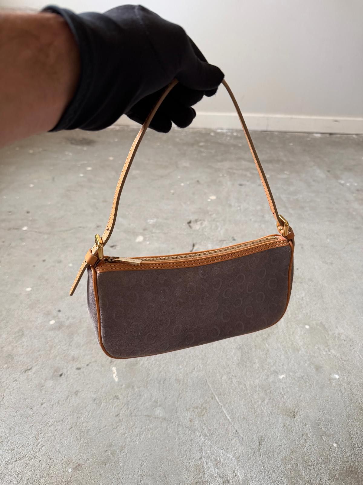 Celine Celine C Macadam Suede Shoulder Bag Purple/Beige Size ONE SIZE - 6 Thumbnail