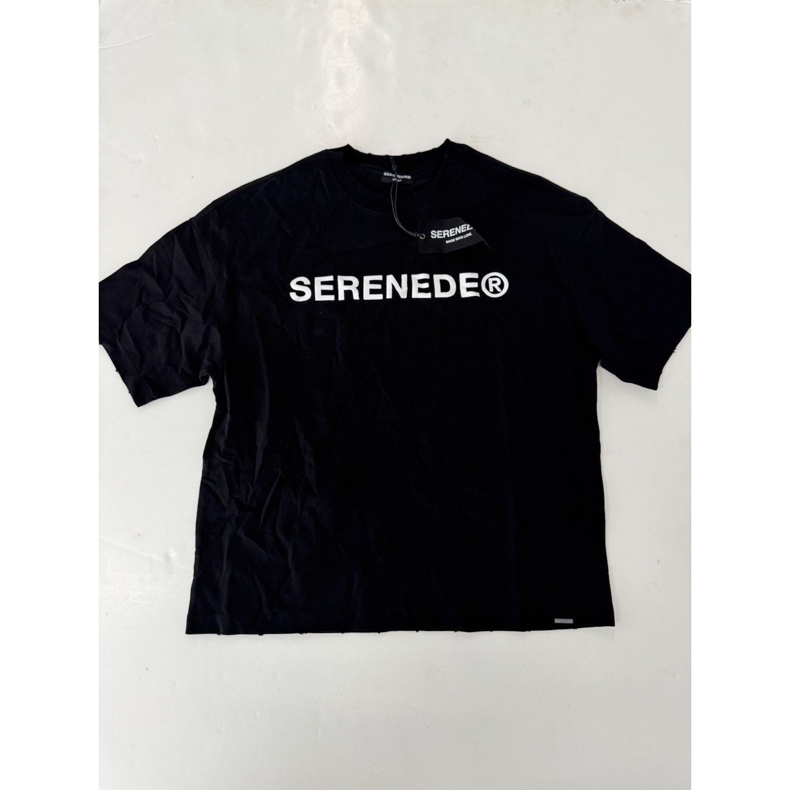 SERENEDE Serenede Black Classic Logo Short Sleeve Crewneck Distressed Size US M / EU 48-50 / 2 - 1 Thumbnail