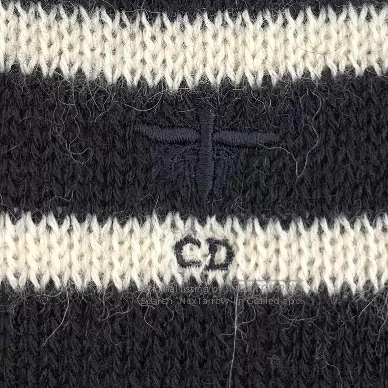 Dior Dior 24 colour-blocked hole design striped alpaca wool off Size XXS / US 00 / IT 34 - 5 Thumbnail