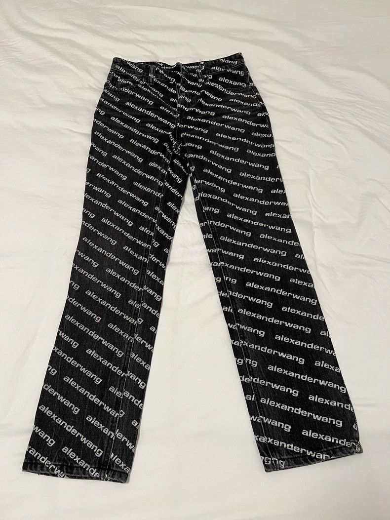 Alexander Wang Alexander Wang Letter Print Denim Jeans- Size 25" / US 0 / IT 36 - 2 Thumbnail