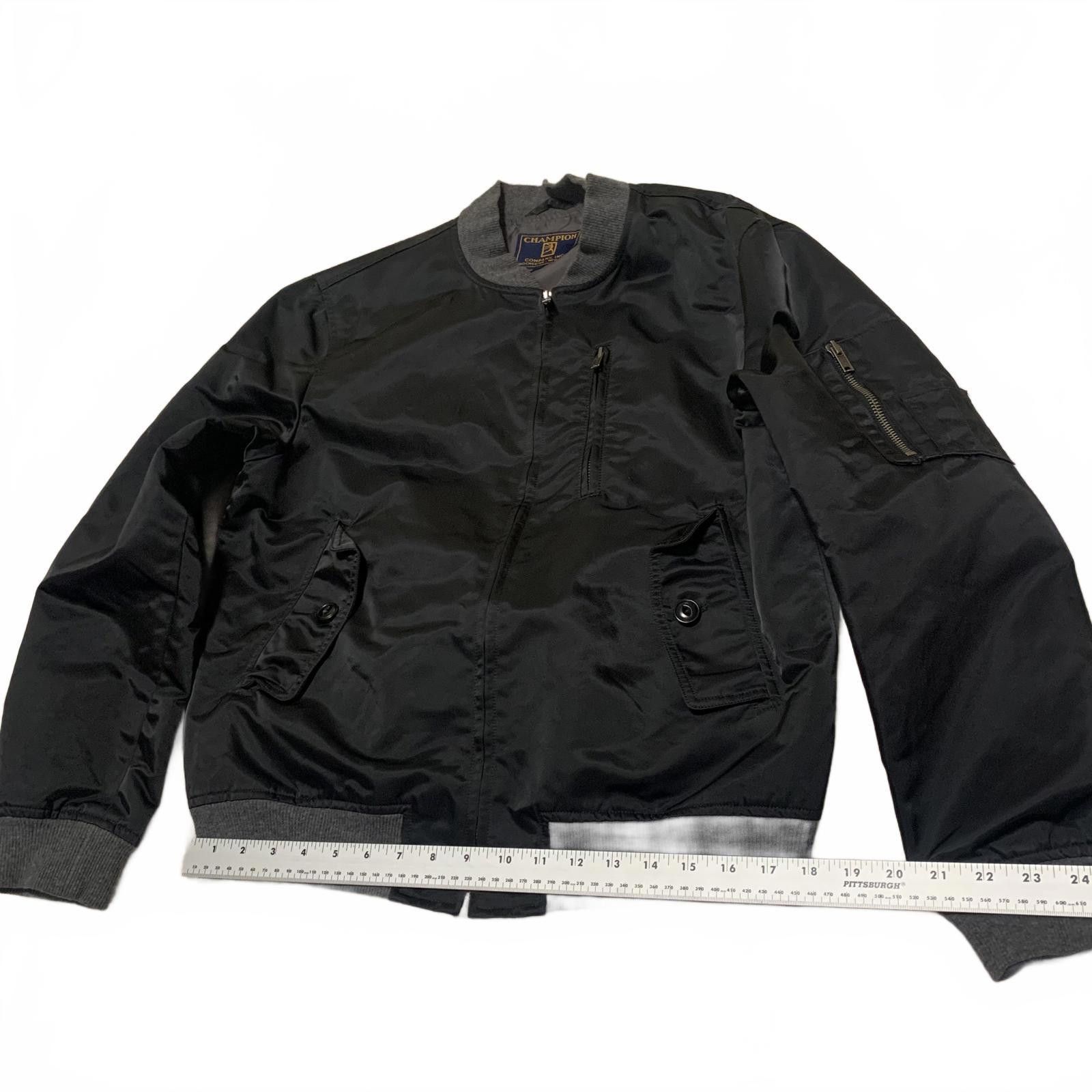 Other Vintage 90s Champion Bomber Jacket M Black Gray Ribbed USA Size US M / EU 48-50 / 2 - 7 Thumbnail