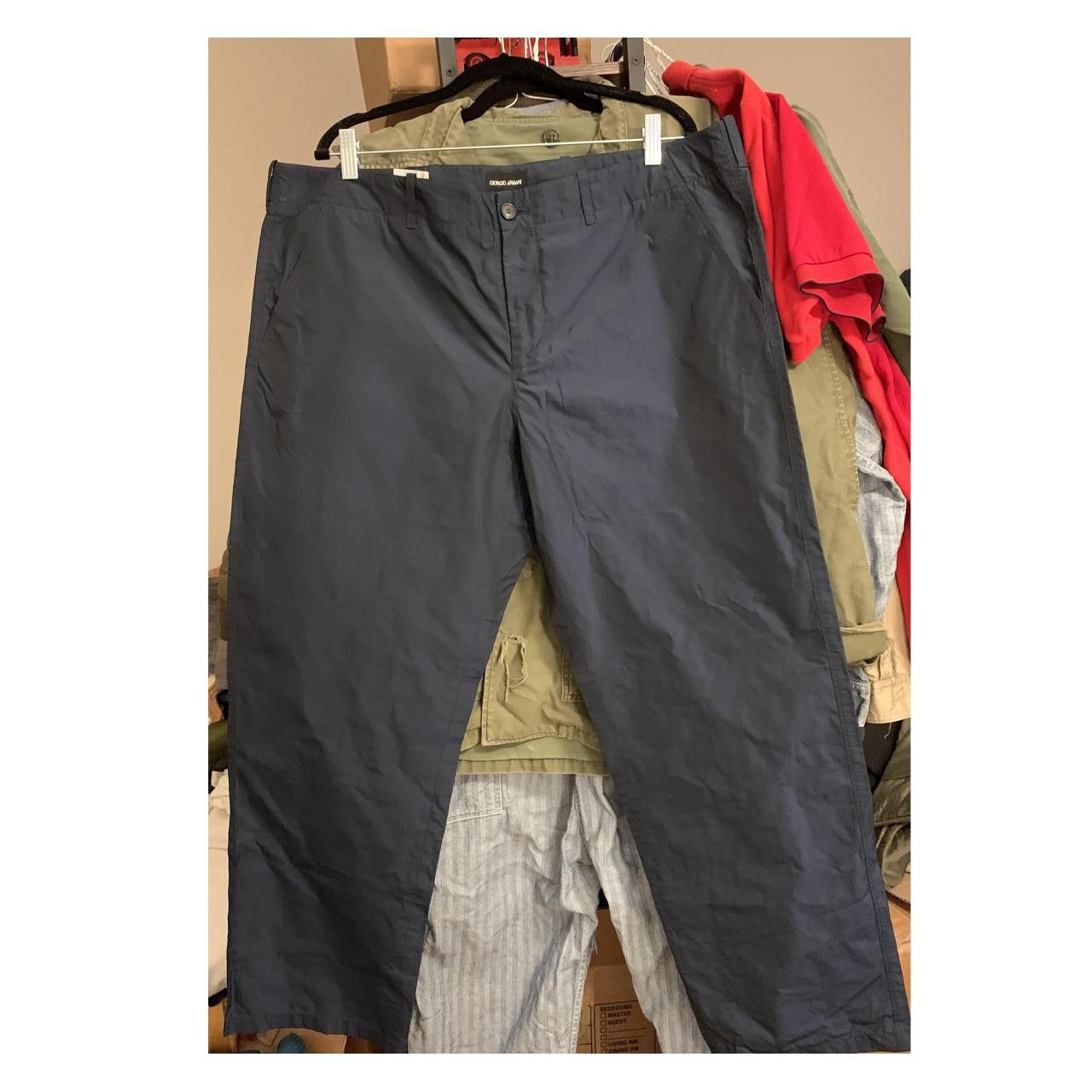 Giorgio Armani Iridescent Blue Taffeta Nylon Ski Pants-style Wide Trousers Size US 38 / EU 54 - 1 Thumbnail
