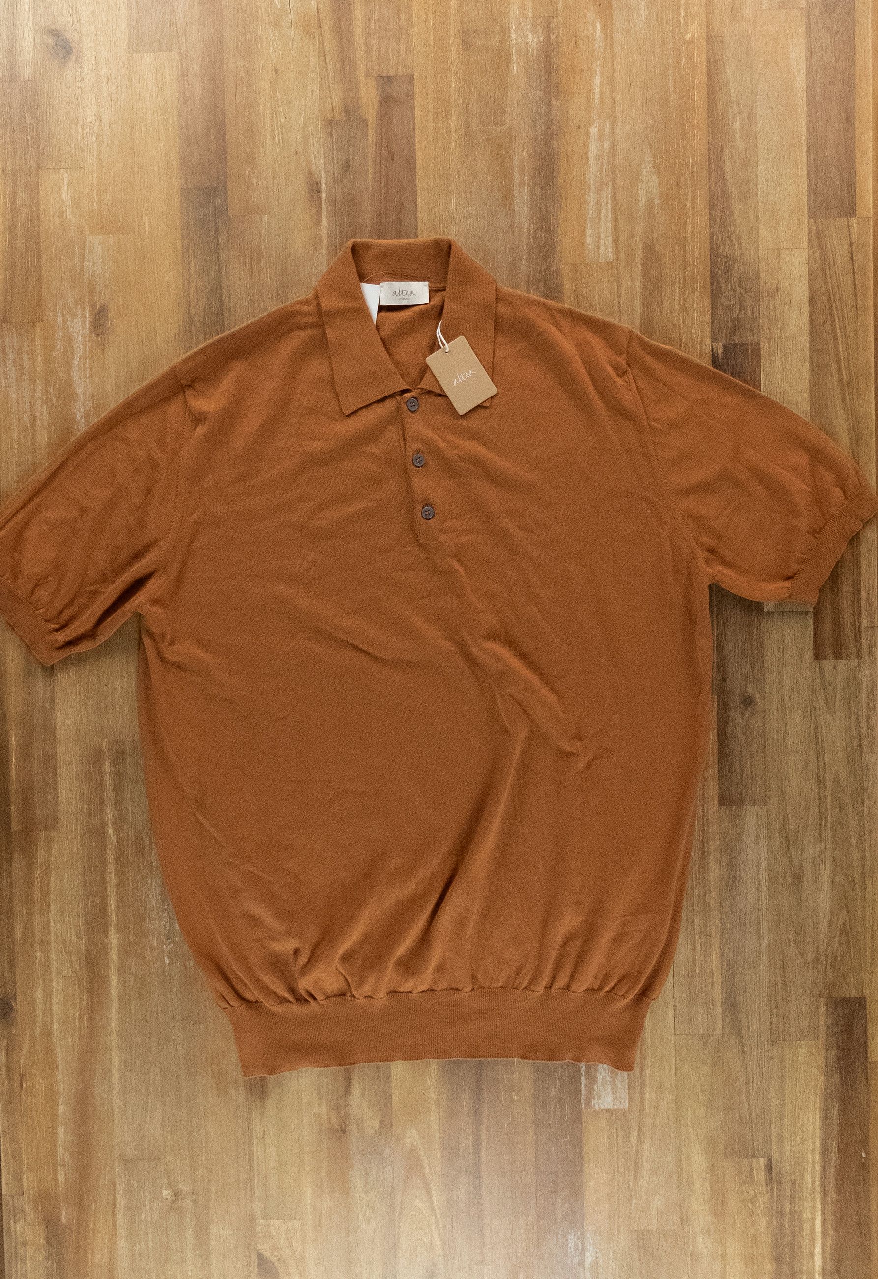 Altea ALTEA Milano burnt orange knit cotton polo shirt Size 3XL Size US XXL / EU 58 / 5 - 1 Thumbnail