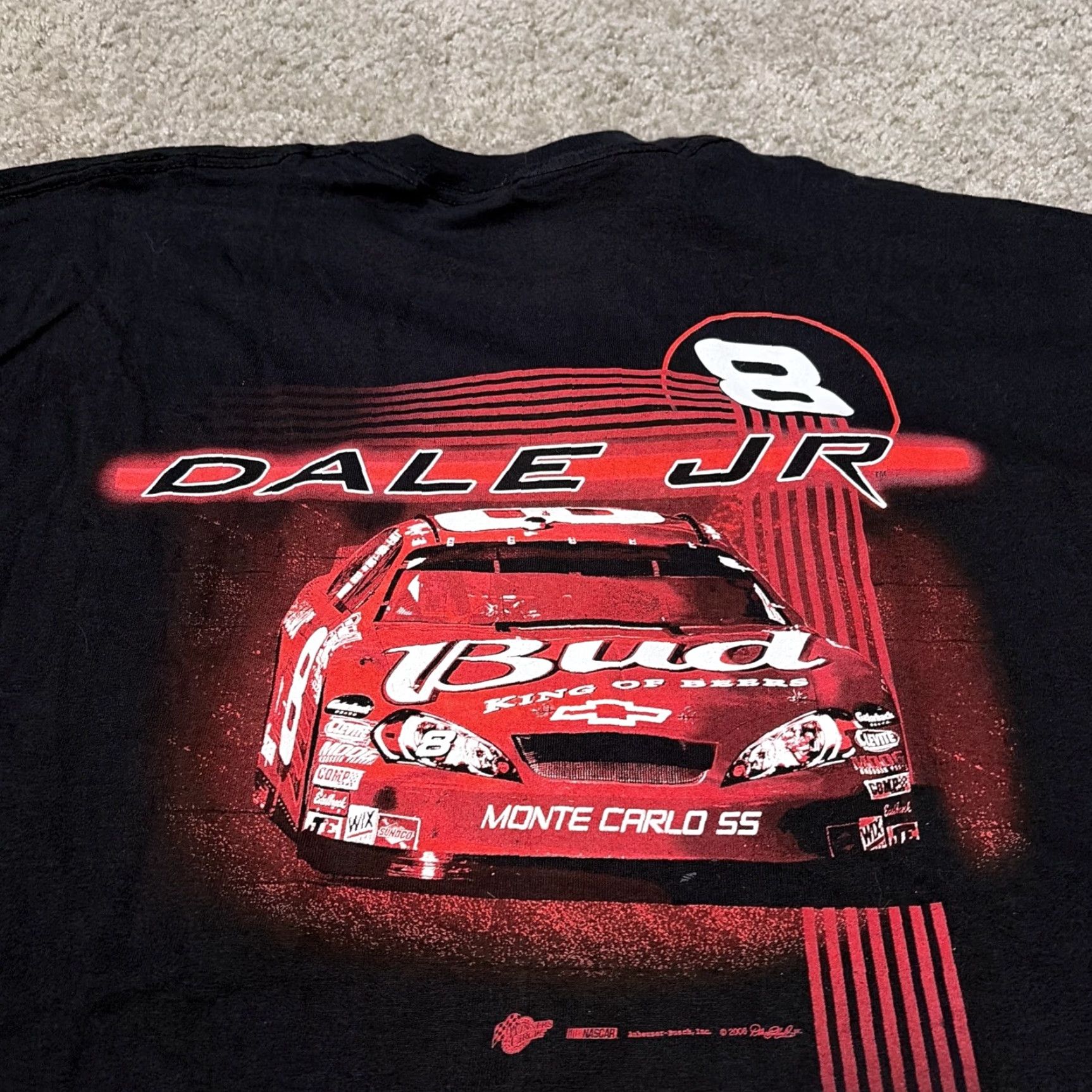 Budweiser VINTAGE Dale Earnhardt Jr Budweiser Bud NASCAR Racing Black XL T-Shirt Mens NWT Size US XL / EU 56 / 4 - 4 Thumbnail