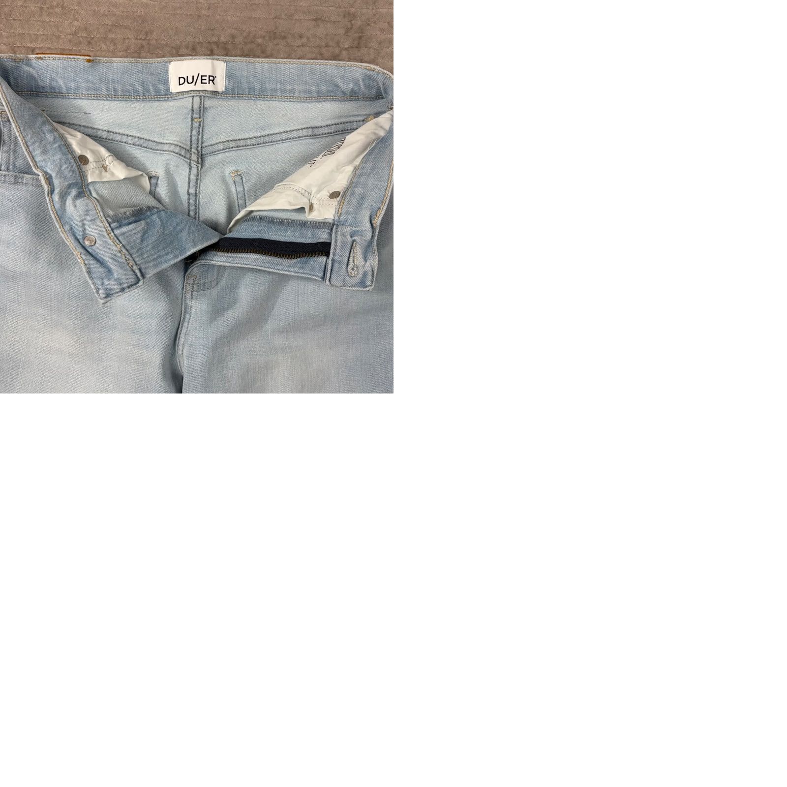 Vintage DU/ER Jeans Wide-Leg High Rise 27x28 Light Wash Blue 27 27in 5-Pocket Denim Regular Womens Size 27" / US 4 / IT 40 - 9 Thumbnail