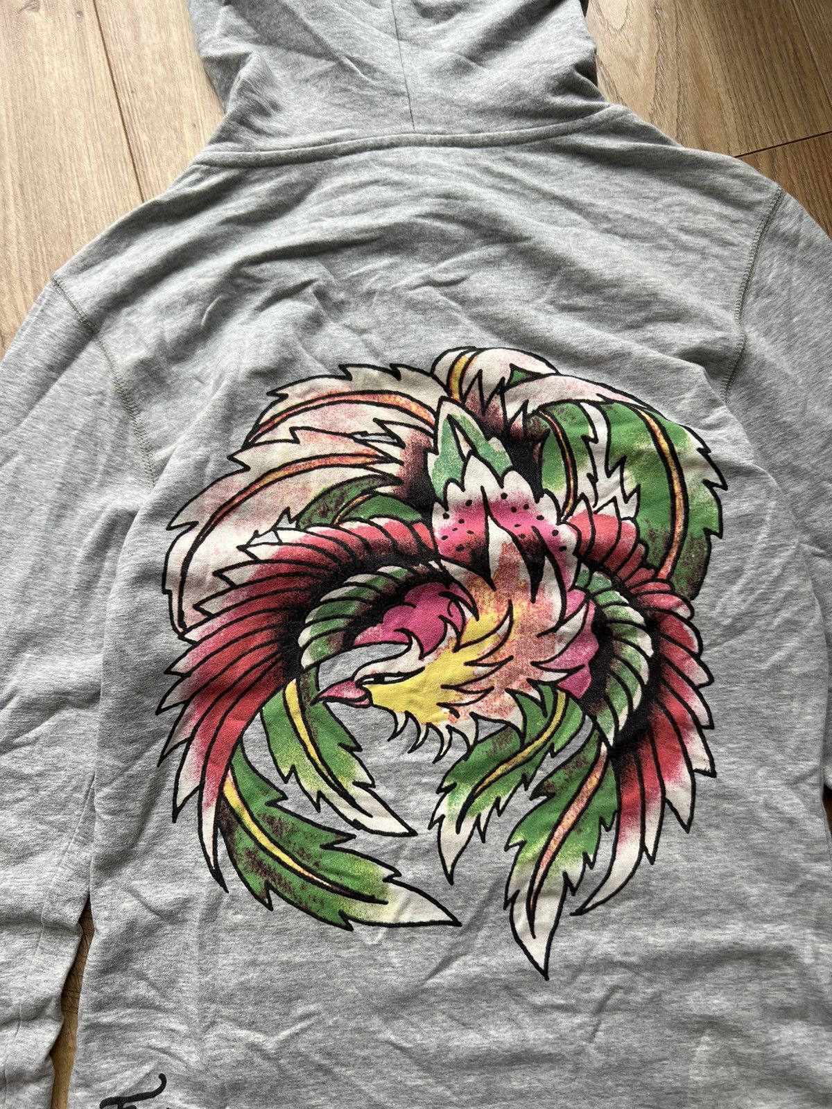Ed Hardy 00’s ED HARDY TATTOING BIRD ZIP HOODIE Y2K VINTAGE Size S / US 4 / IT 40 - 5 Thumbnail