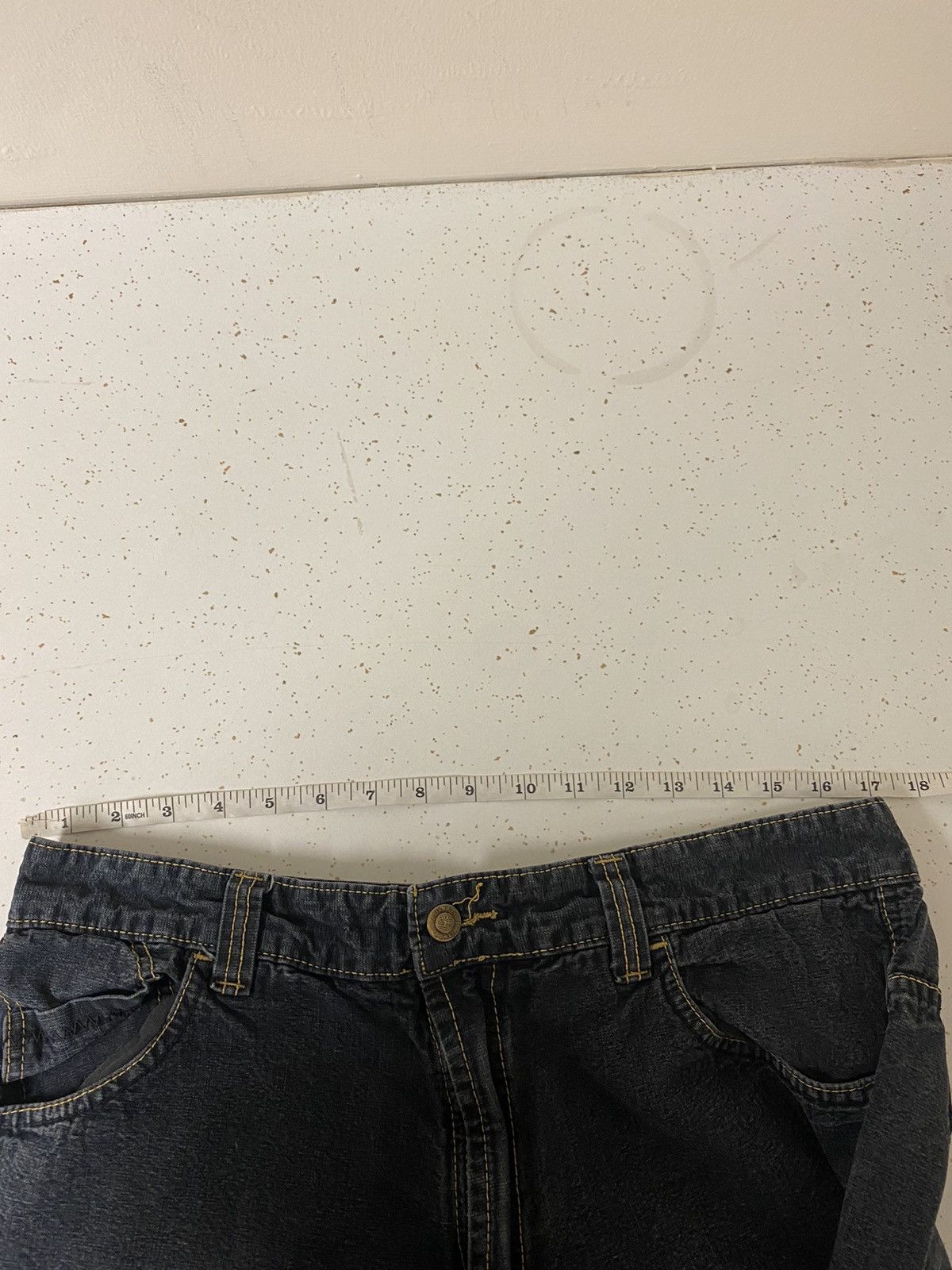 Timberland Baggy Embroidered Logo Denim Jean Shorts y2k