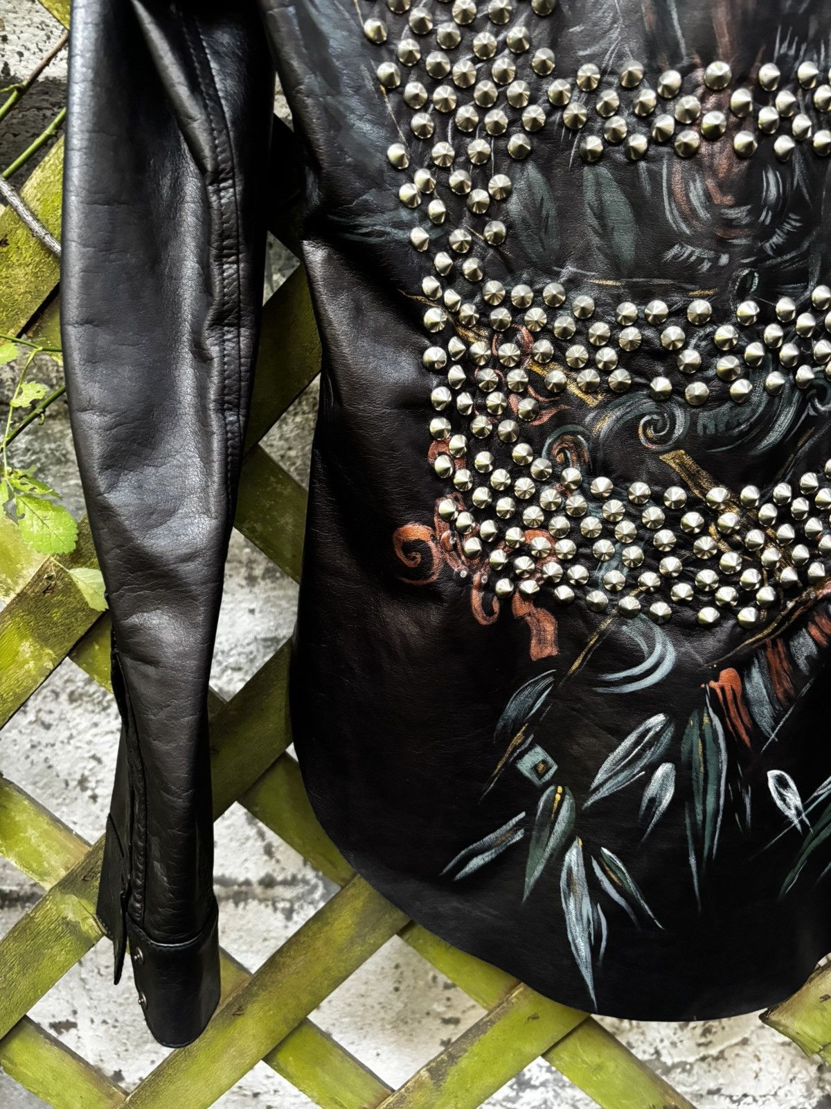 Balmain Balmain SS10 Hand Painted Studded Leather Shirt Size US S / EU 44-46 / 1 - 5 Thumbnail